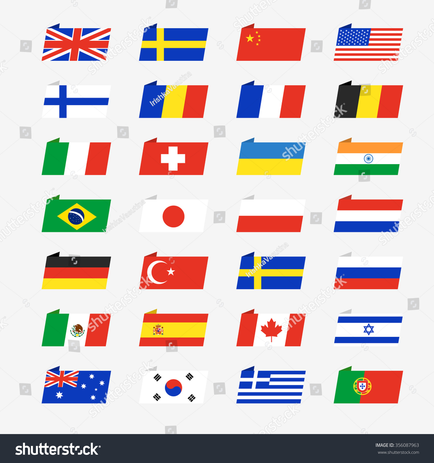 Vector Illustration Flags Icons. Simple Flags Of The Countries. Flat ...