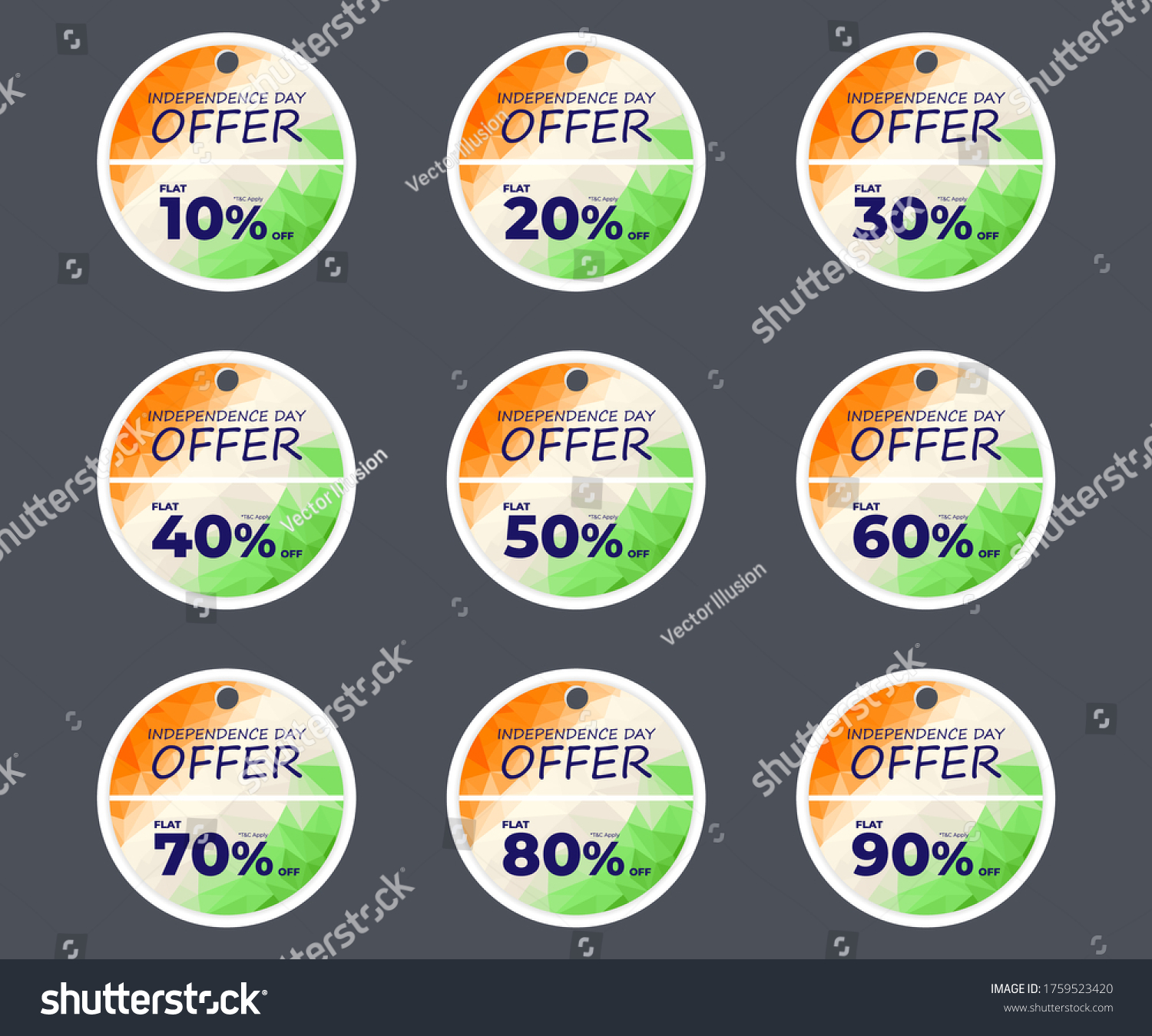 Vector Illustration 15 August Offer Label Stock Vector (Royalty Free