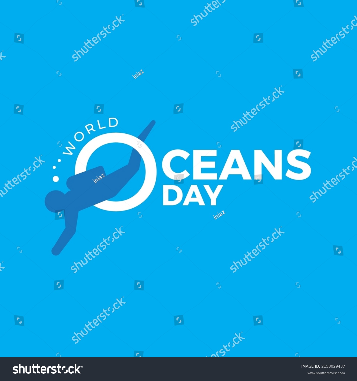 Vector Illustration Celebrating World Oceans Day Stock Vector Royalty