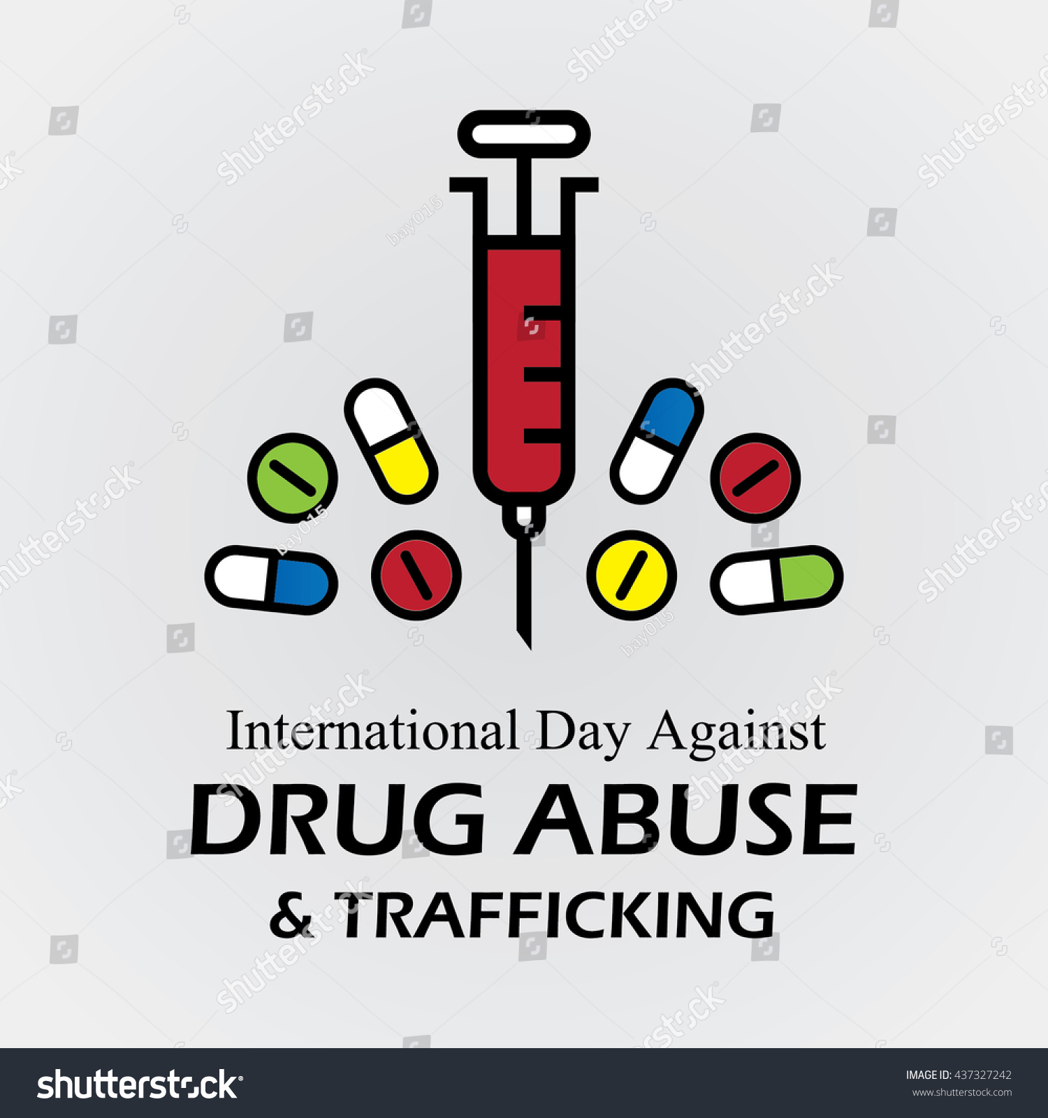 Vector Illustration International Day Against Drug Stock ...