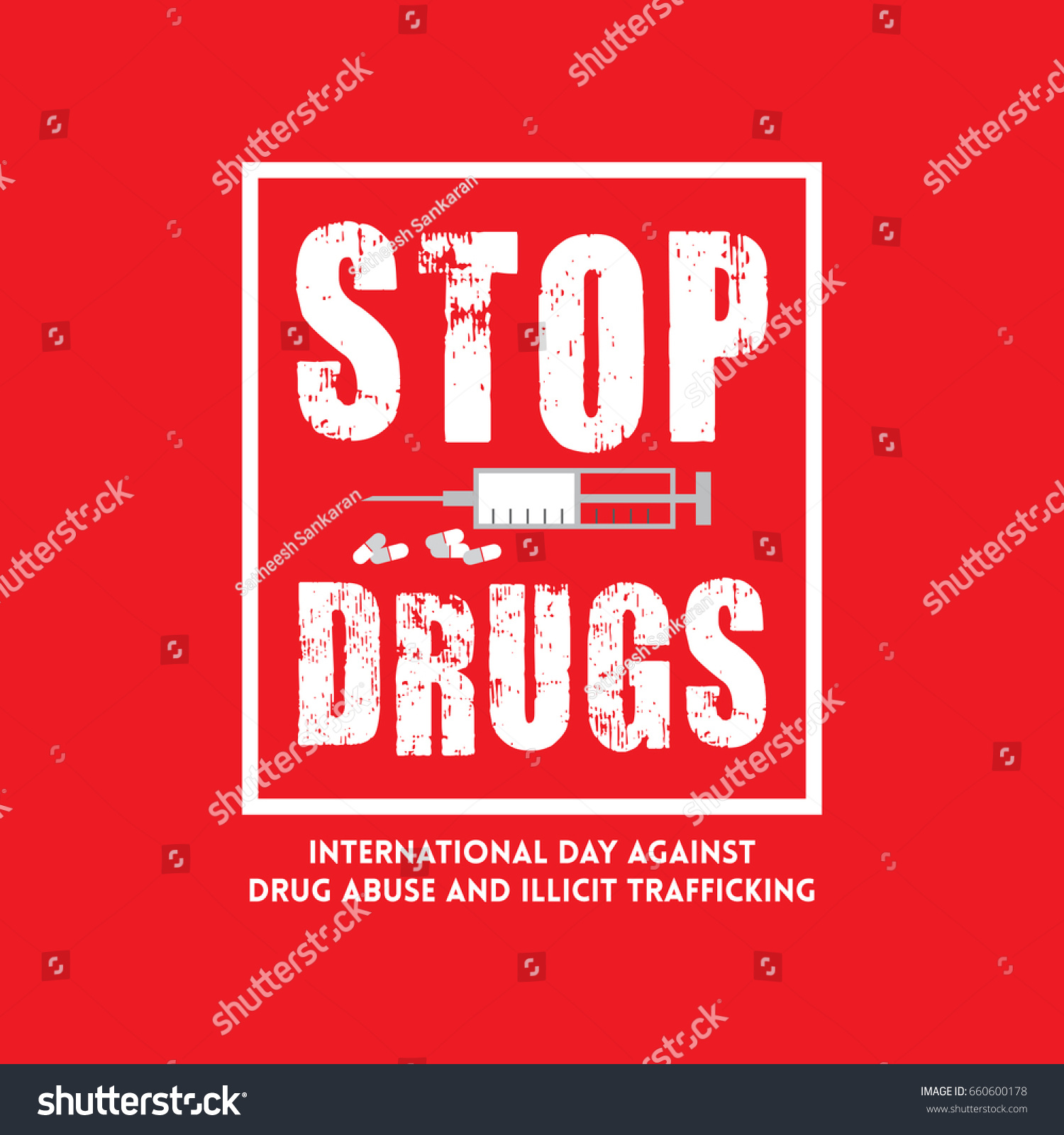Vector Illustration International Day Against Drug Stock Vector ...