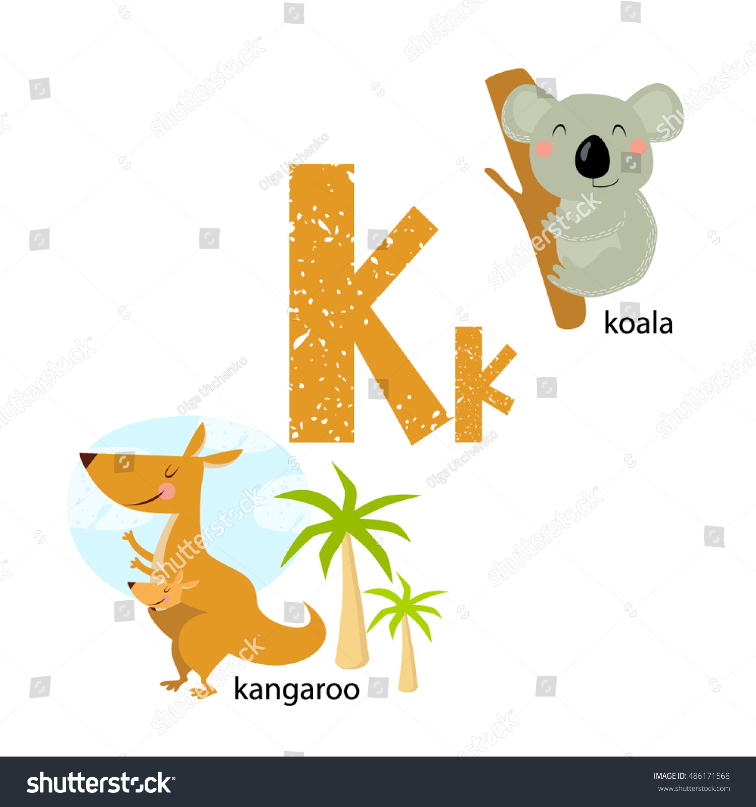 Vector Illustration Teaching Children English Alphabet Stock Vector ...