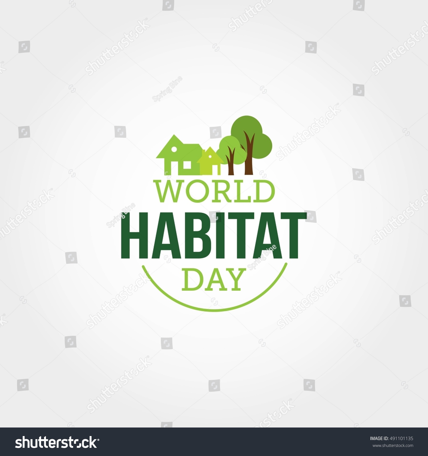 Vector Illustration World Habitat Day Suitable เวกเตอร์สต็อก (ปลอดค่า