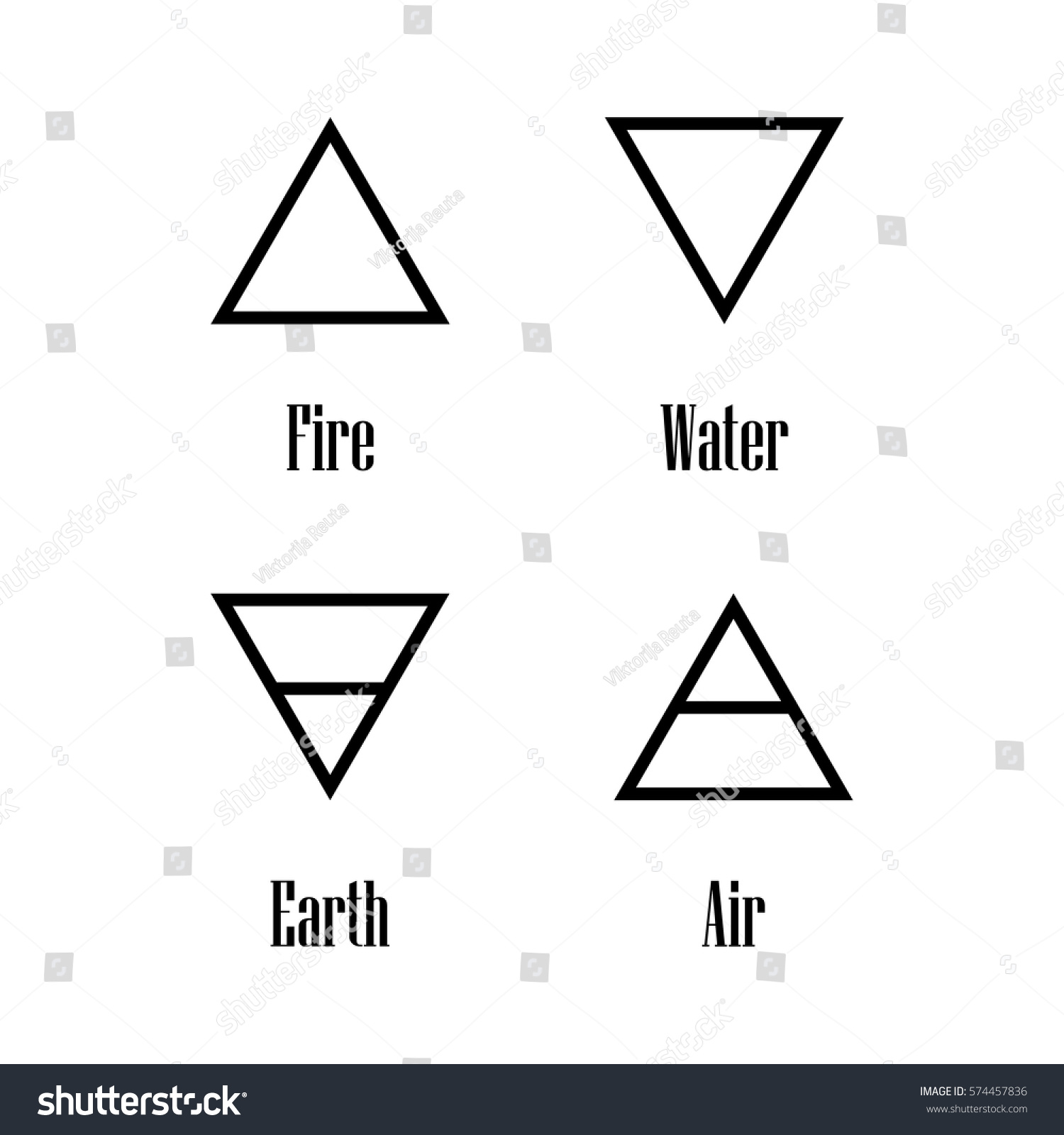 Vector Illustration Four Elements Icons Line Stock Vector (Royalty Free ...