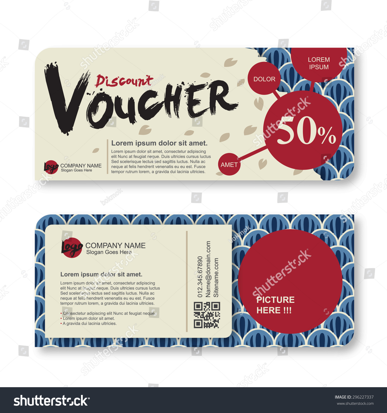 Vector Illustrationgift Voucher Template Japanese Pattern Stock Images, Photos, Reviews