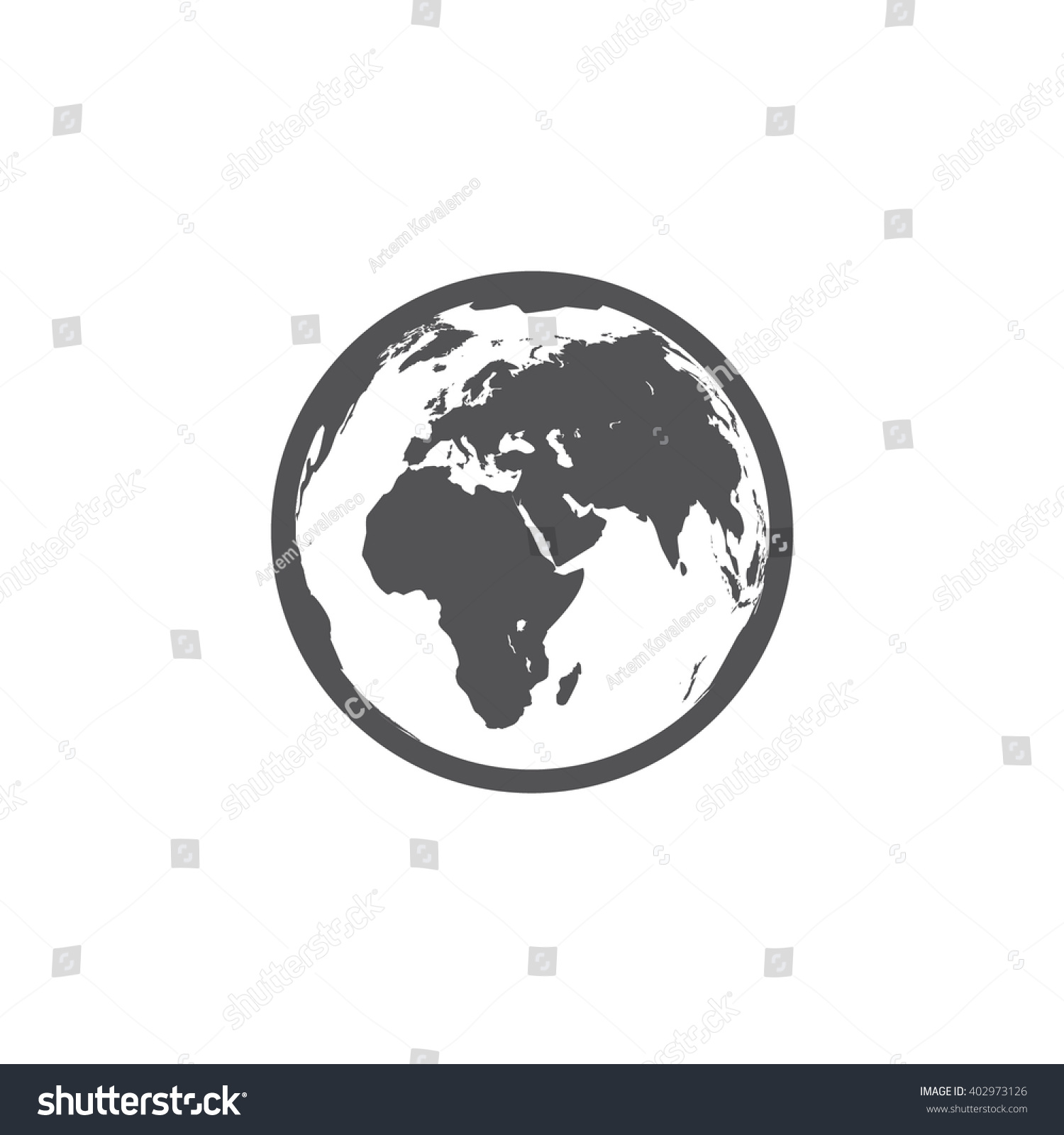 Vector Illustration Globe Black White Earth Stock Vector 402973126 ...