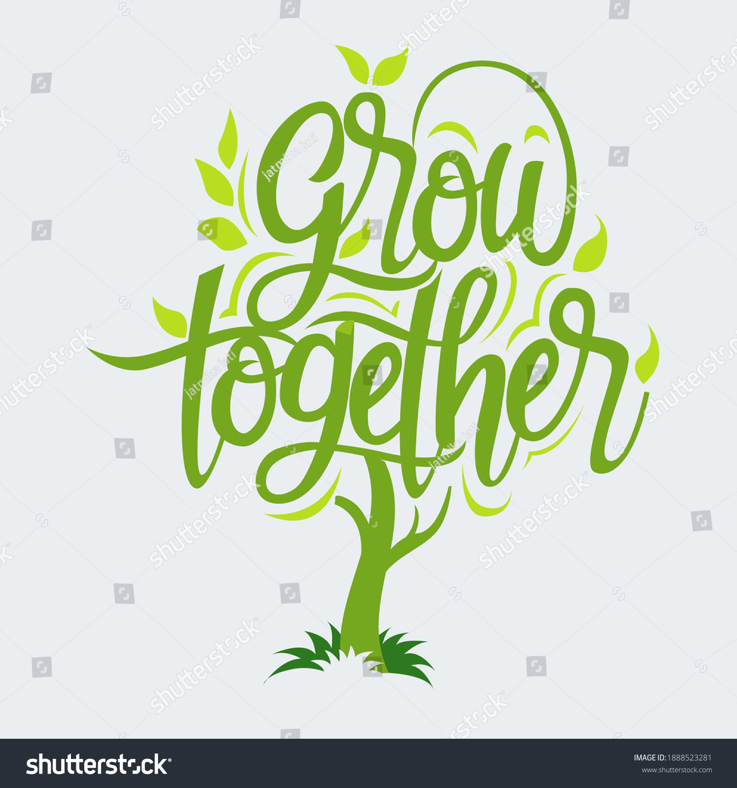 Vector Illustration Grow Together Symbol Icon Stock Vector (Royalty ...