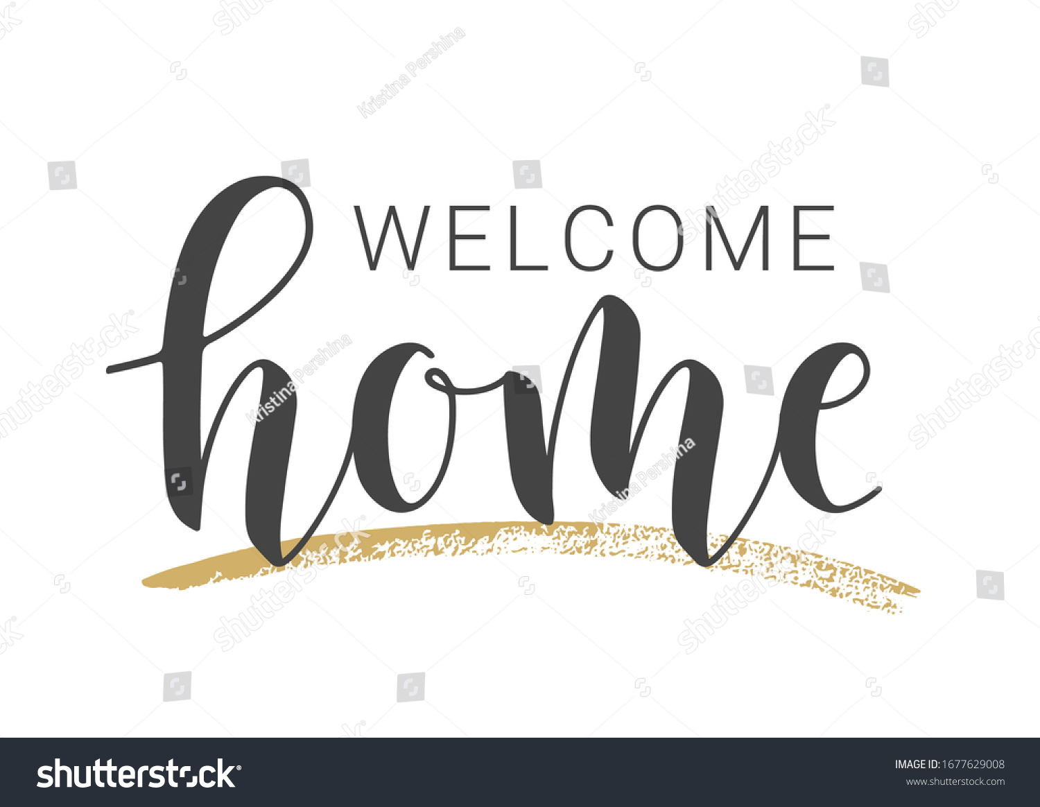 Vector Illustration Handwritten Lettering Welcome Home Stock