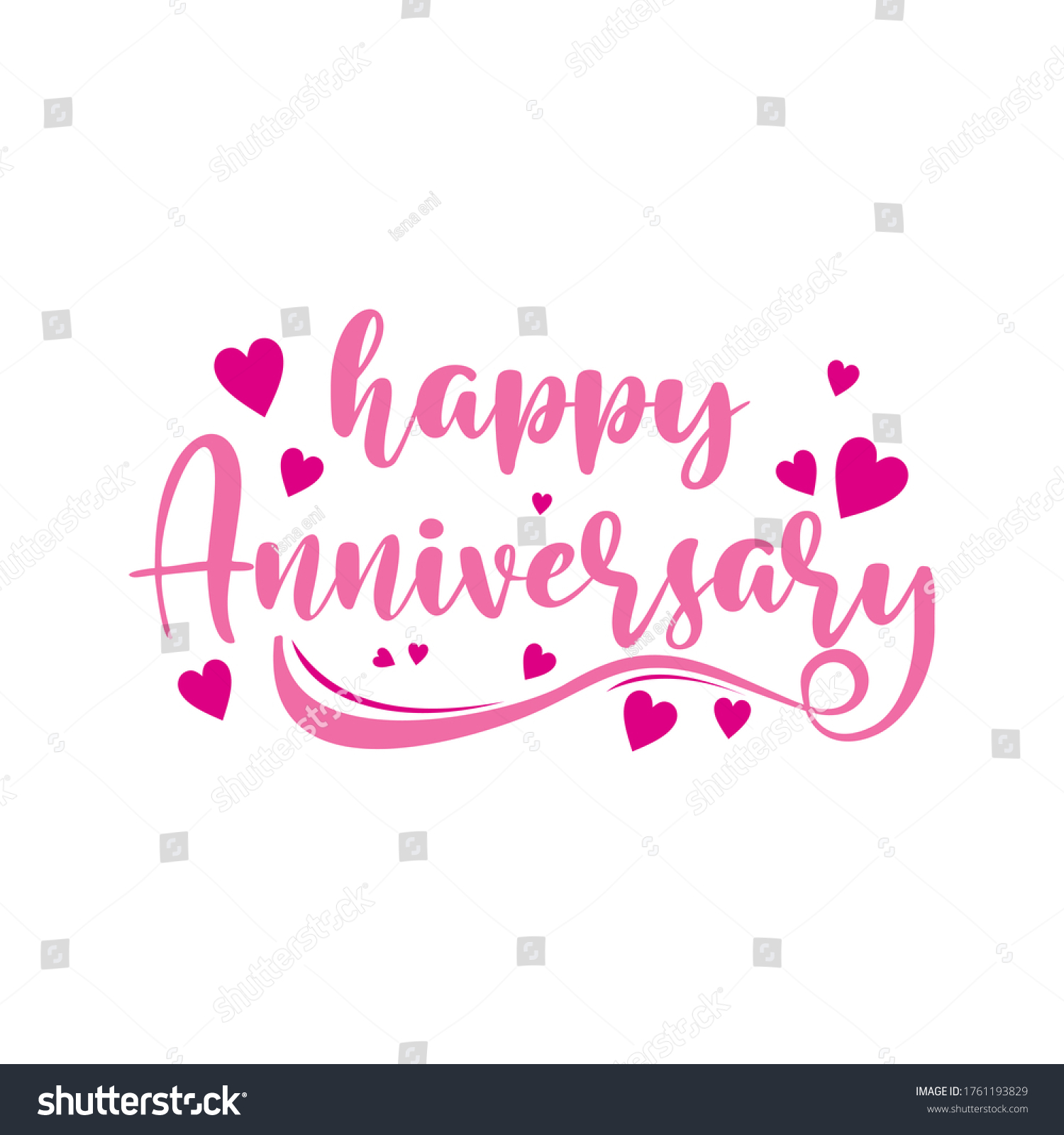 Vector Illustration Happy Anniversary Typography Vector Stock Vector ...