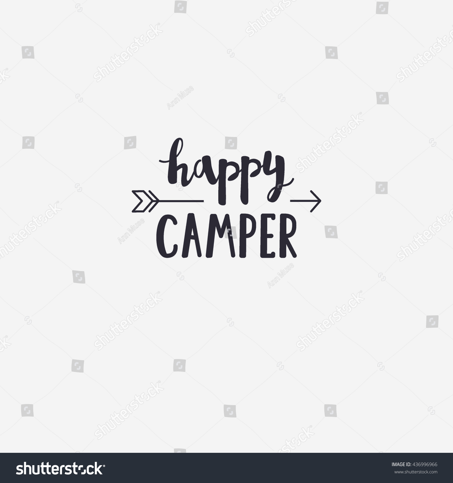 quotes offset printing Stock Arrow Happy Vector Lettering Illustration Camper