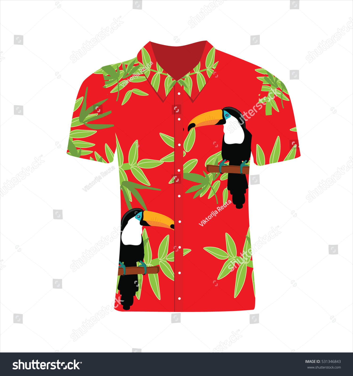 Download Vector Illustration Hawaiian Aloha Shirt Hawaii Stock ...