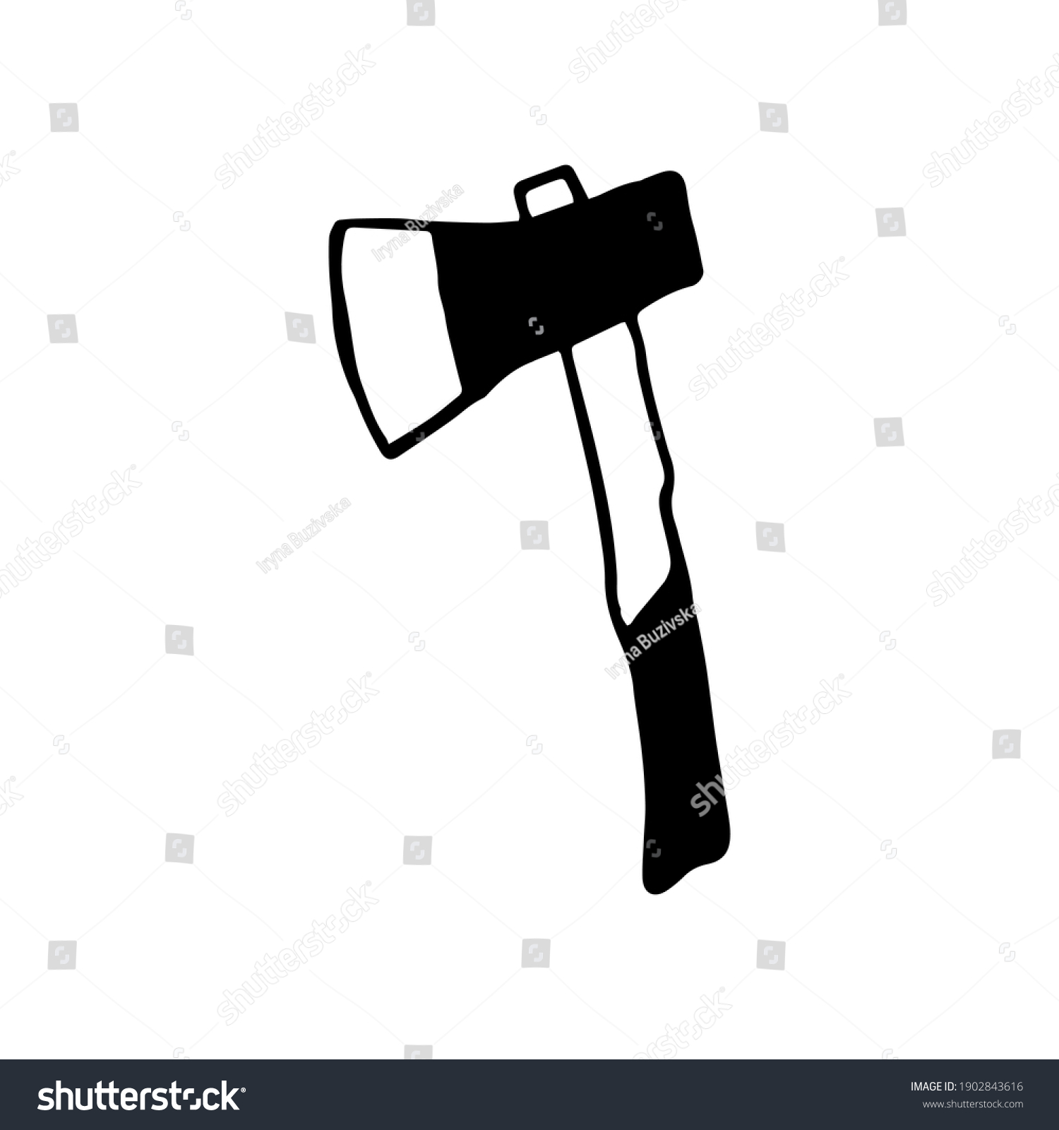 Vector Illustration Doodle Style Camping Axe Stock Vector Royalty Free 1902843616