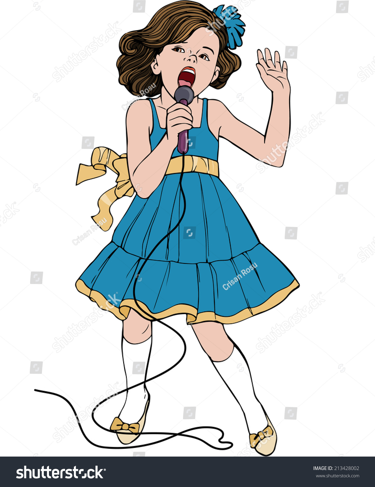 Vector Illustration Kid Singing Cartoon Concept Stock Vector 213428002