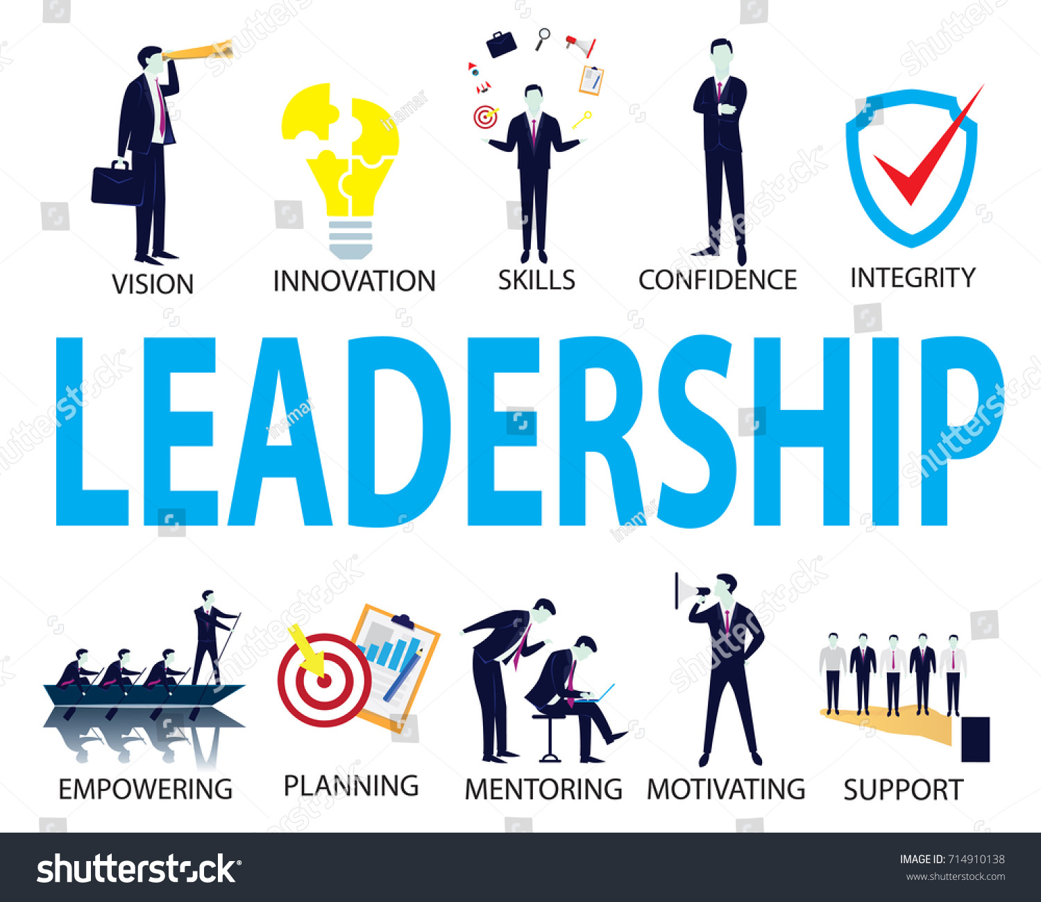 Vector Illustration Leadership Business Concept Leader Stock Vector ...