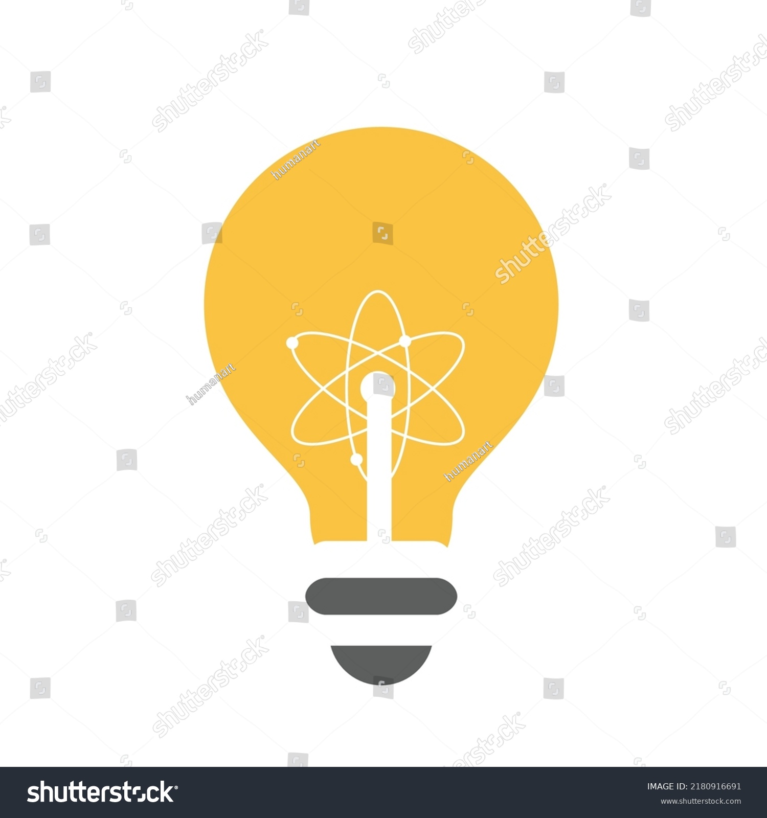 Vector Illustration Light Bulb Sciene Symbol Stock Vector (Royalty Free ...