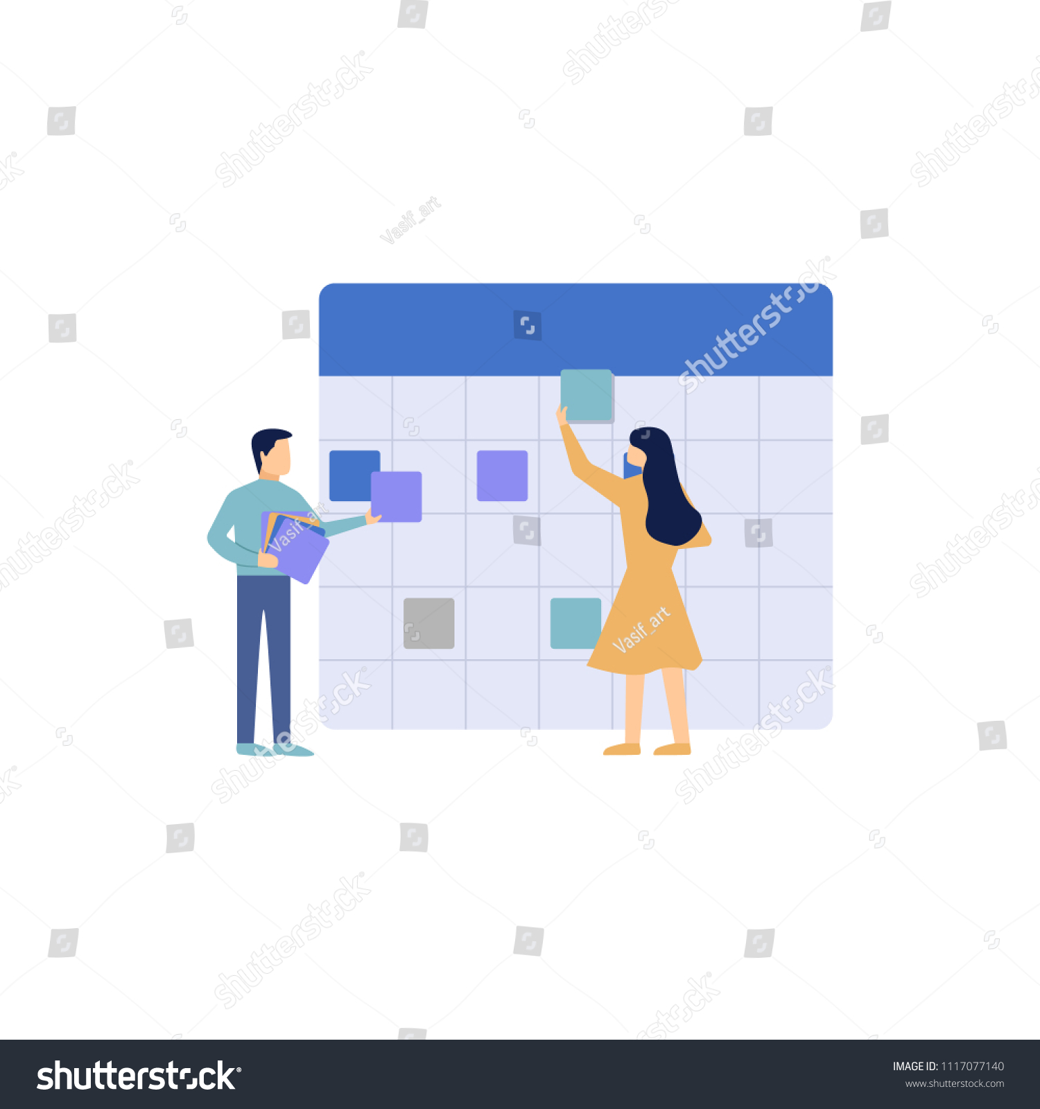 vector illustration little people characters make stock vector