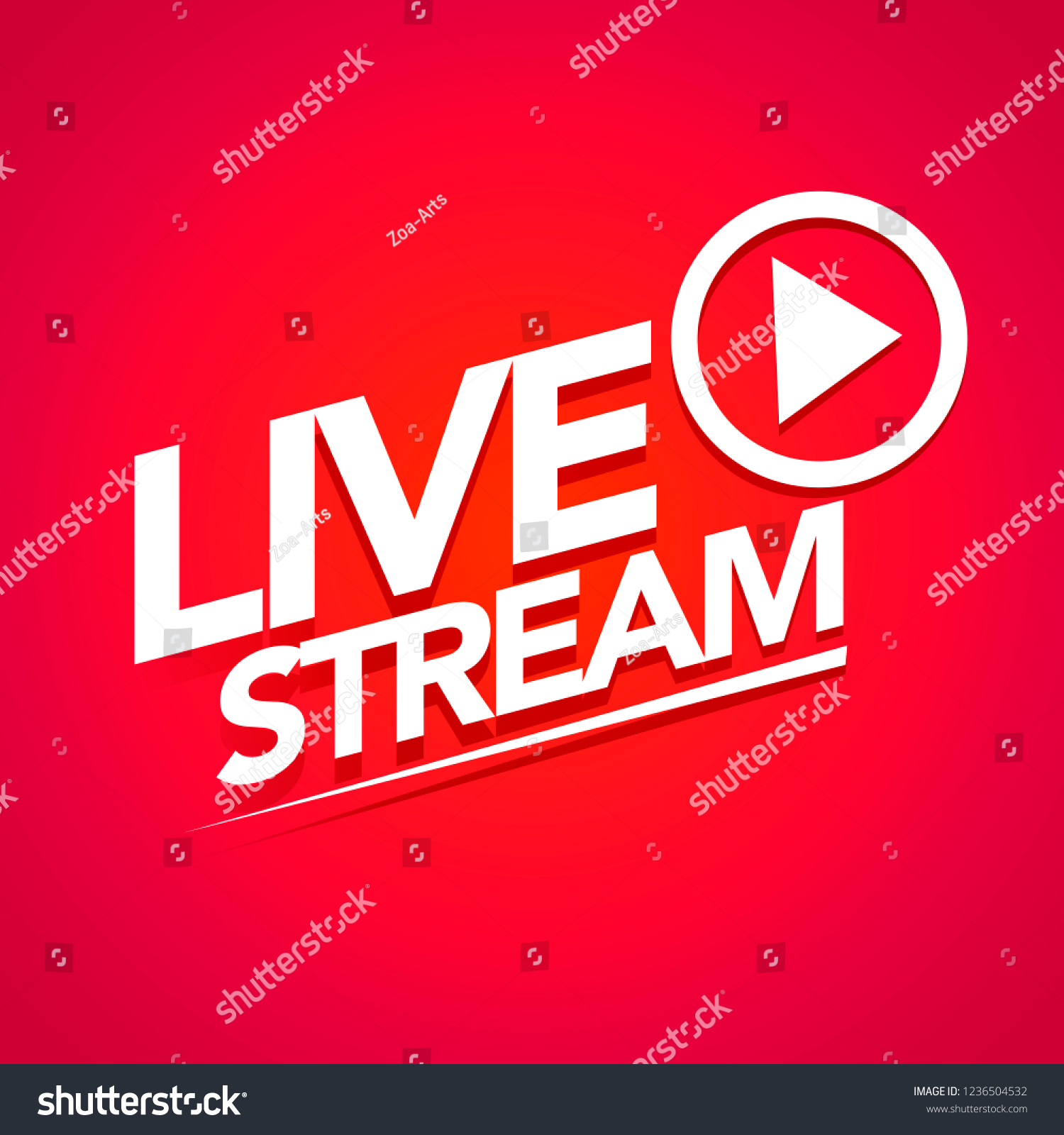 Vector Illustration Live Streaming Logo Stream Stock Vector