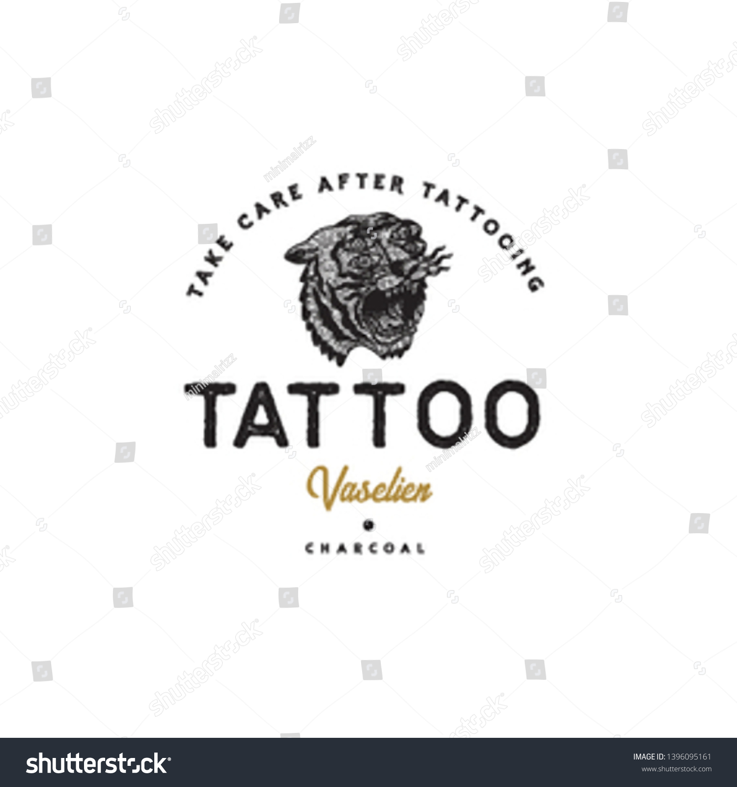 Vector Illustration Logo Template Tattoo Stock Vector (Royalty Free