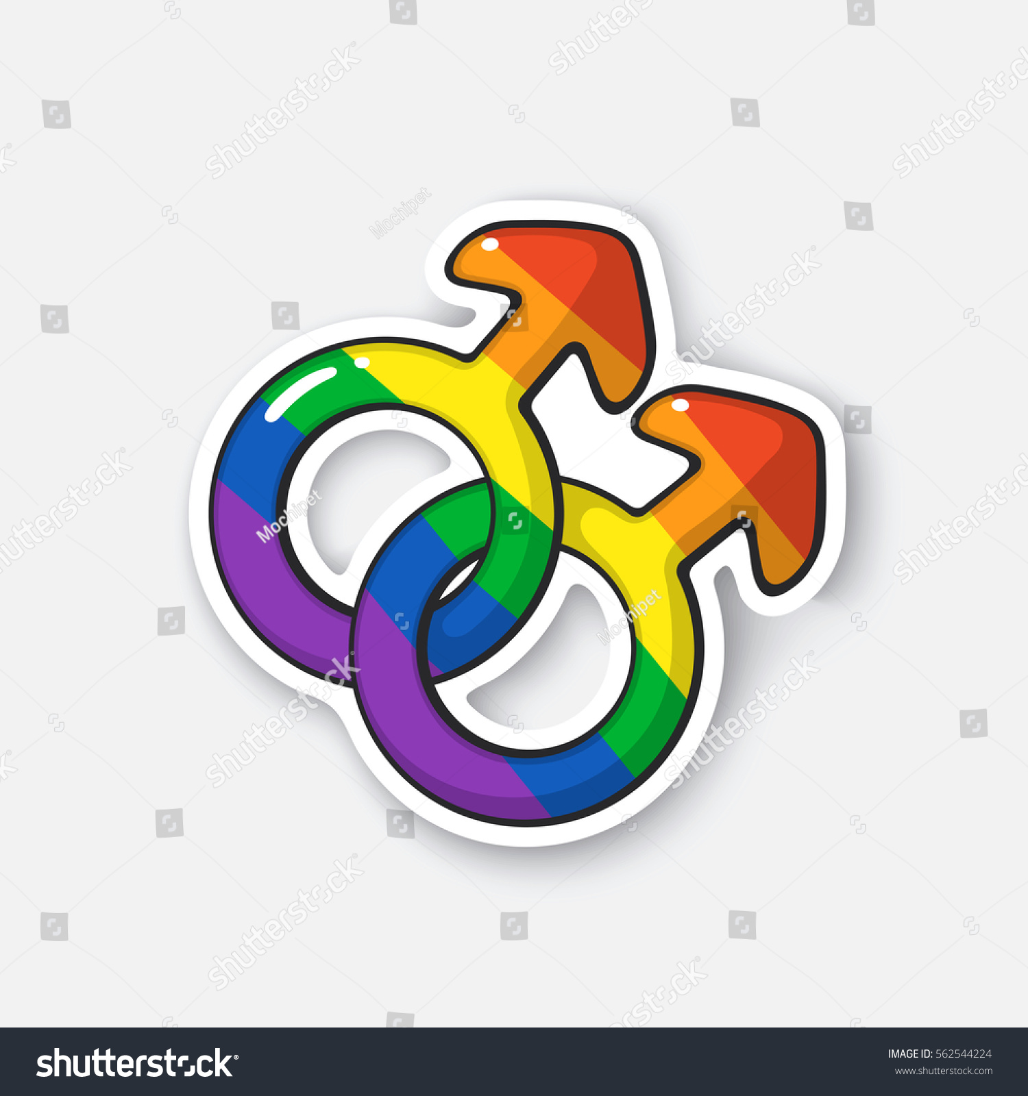 Vector Illustration Male Homosexual Mars Symbol Stock Vector Royalty