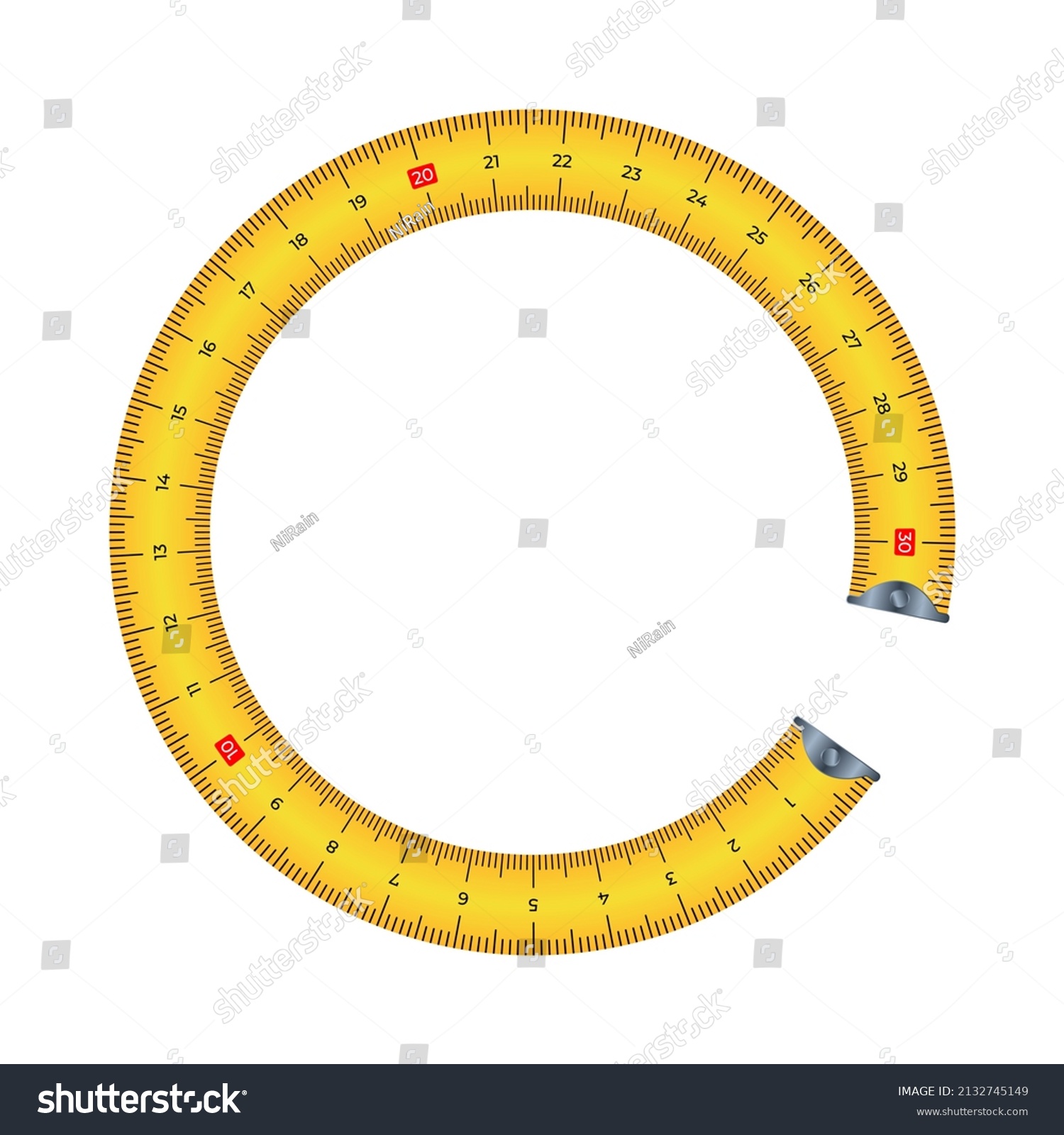 Vector Illustration Measure Tape Circle Frame Stock Vector Royalty