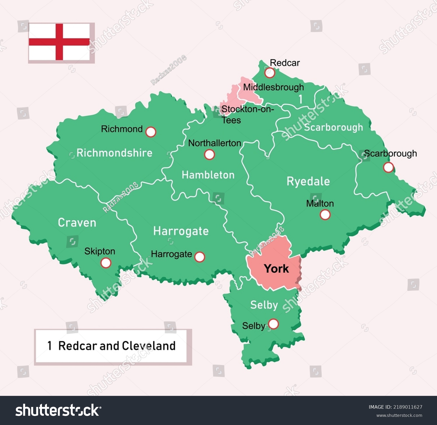 SVG of Vector illustration North Yorkshire map in England svg