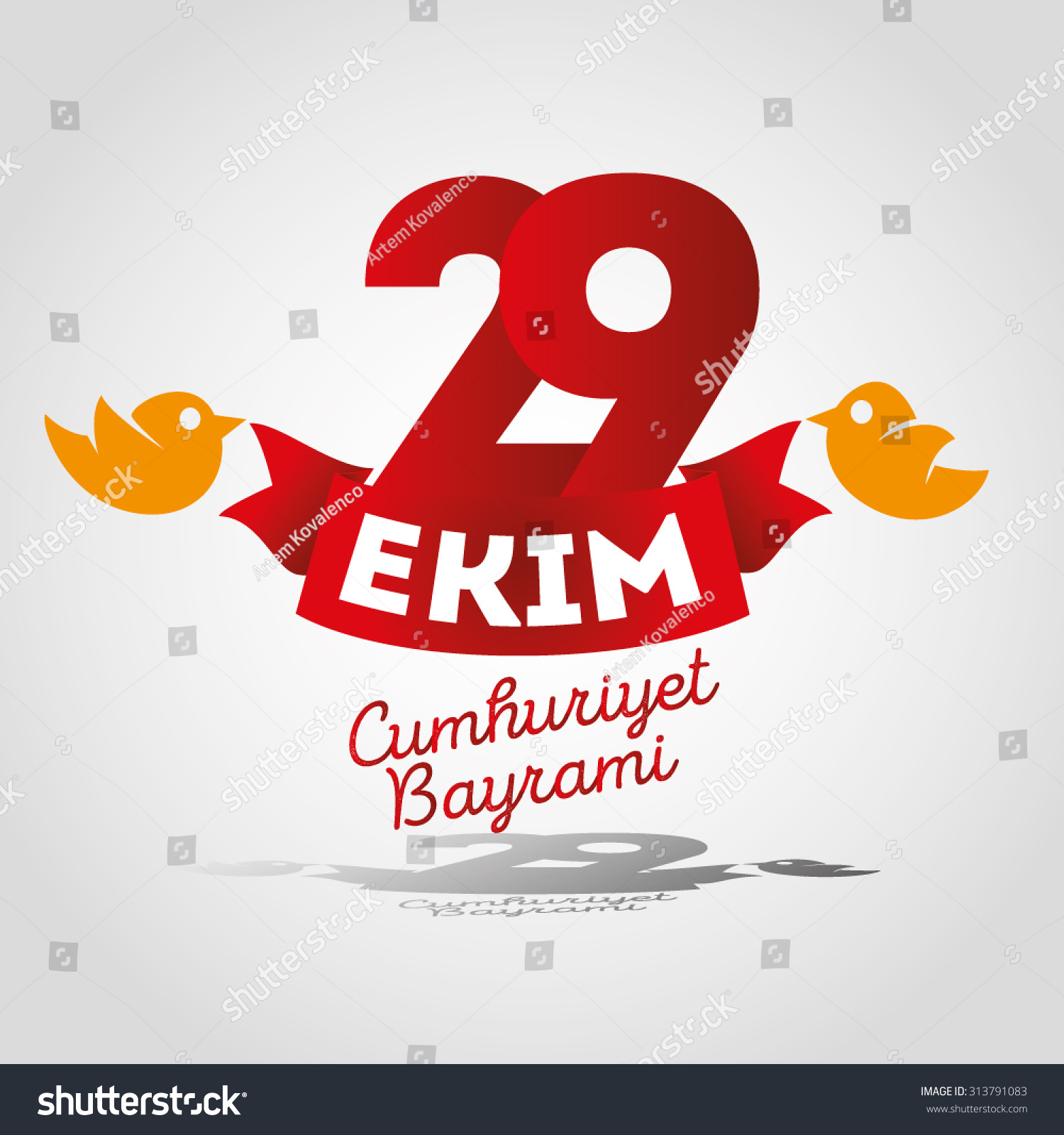 vector illustration 29 october cumhuriyet bayrami stock vector day graphics