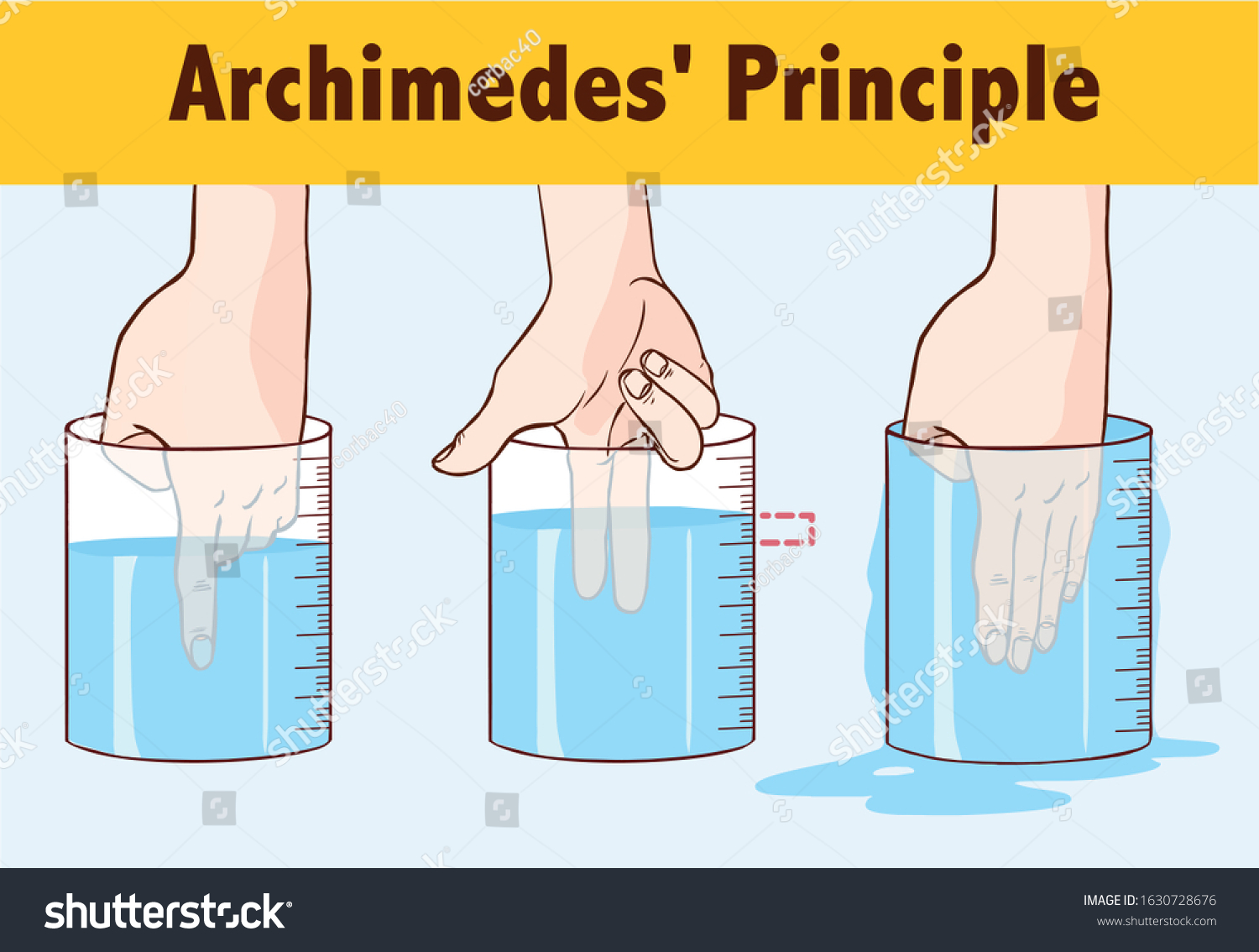 Vector Illustration Archimedes Principle: เวกเตอร์สต็อก (ปลอดค่า ...