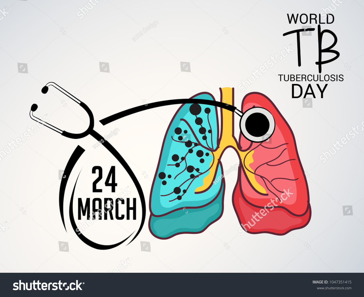 Vector Illustration Background World Tuberculosis Day Stock Vector ...