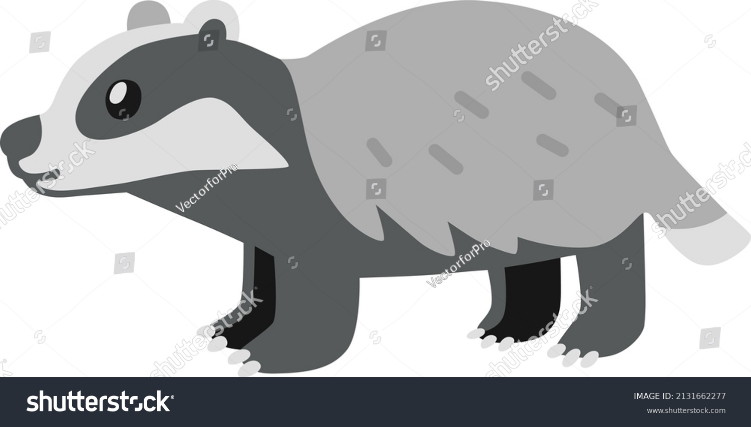 Vector Illustration Badger Cartoon Style Stock Vector (Royalty Free ...