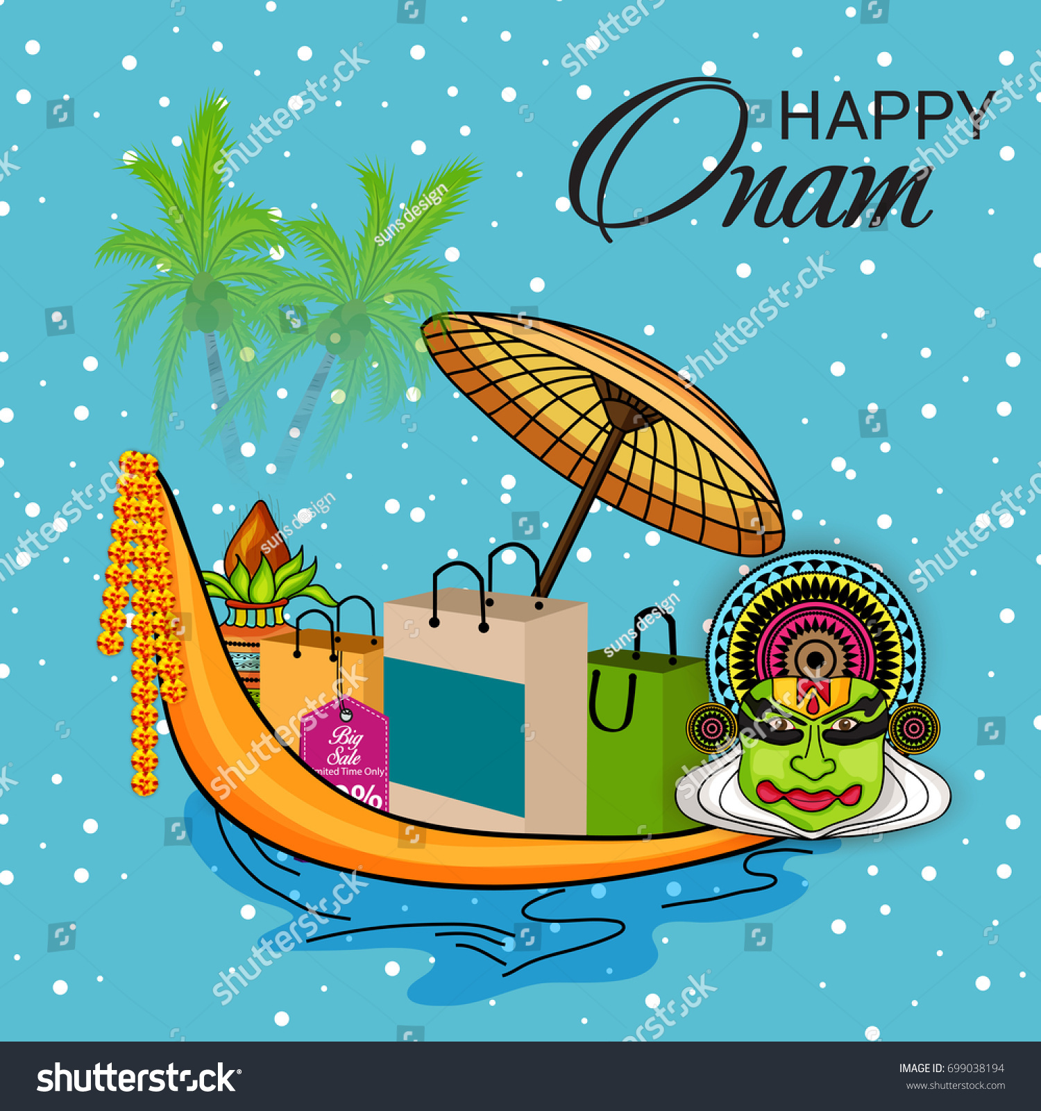 Vector Illustration Banner Onam Celebration Stock Vector (Royalty Free ...