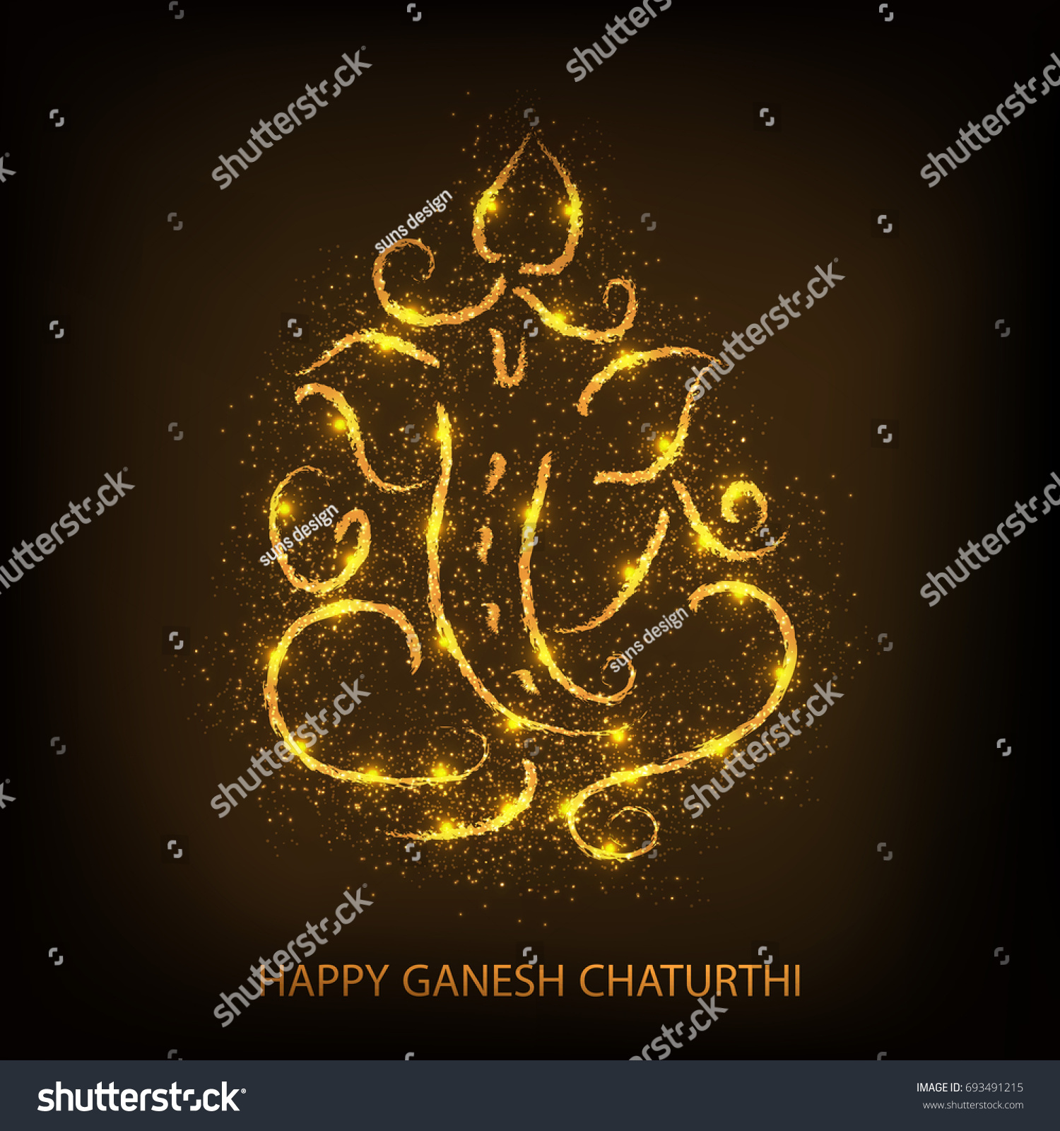 Vector Illustration Banner Lord Ganesh Ganpati Stock Vector (Royalty