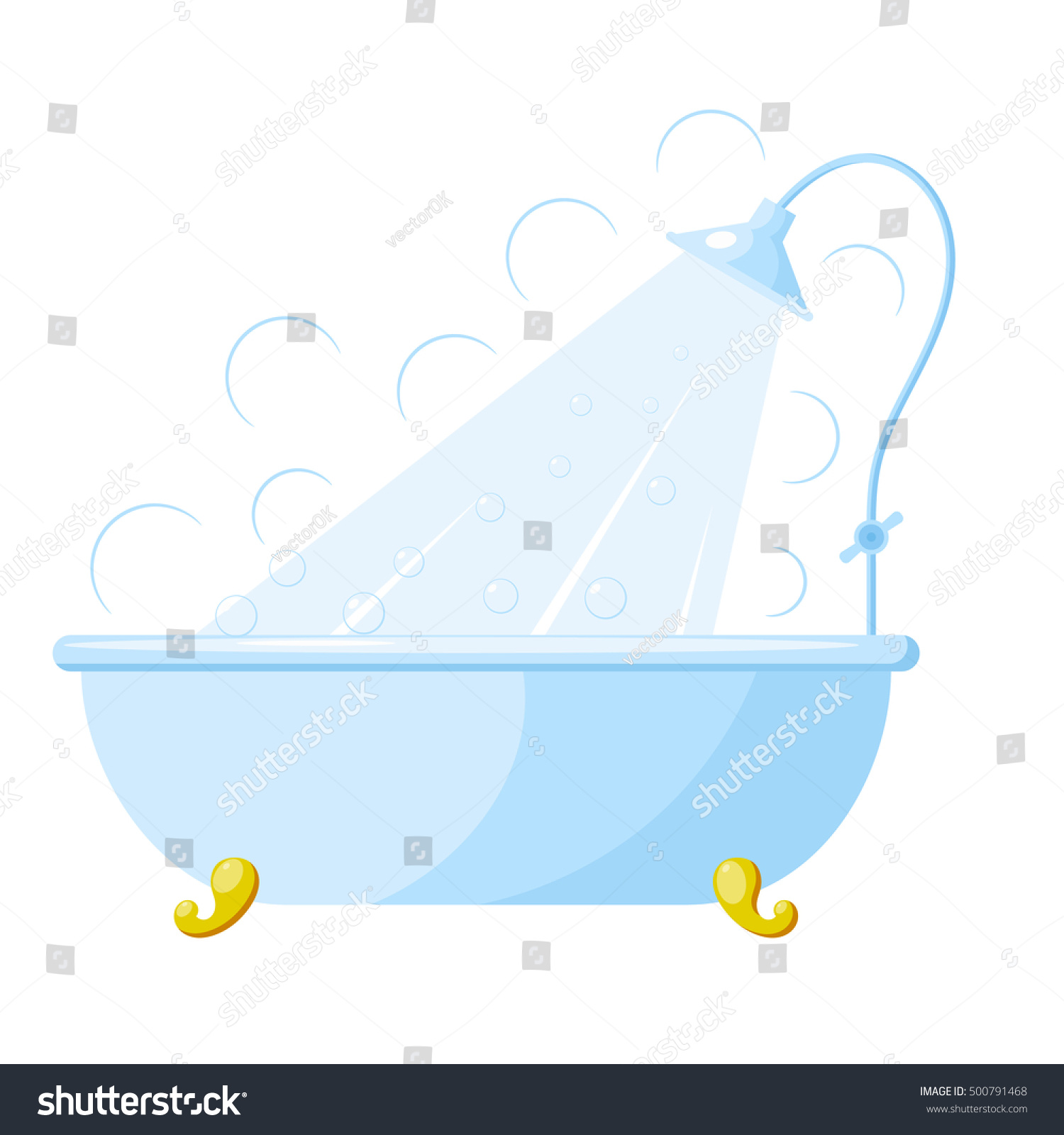 Vector Illustration Bath Shower Cartoon Bath Stock Vector 500791468 ...