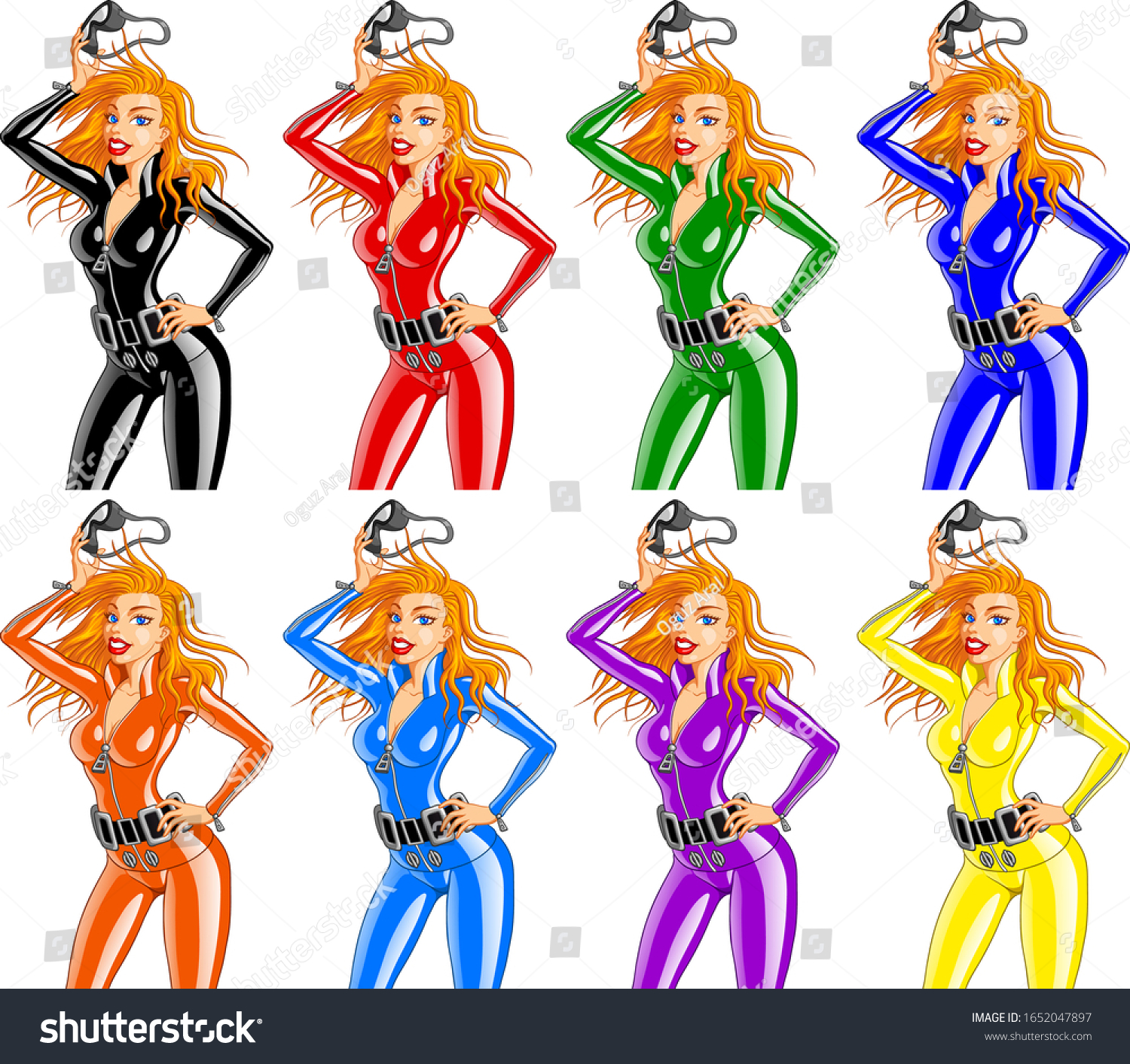 Vector Illustration Beautiful Blonde Woman Wearing Stock Vector Royalty Free 1652047897