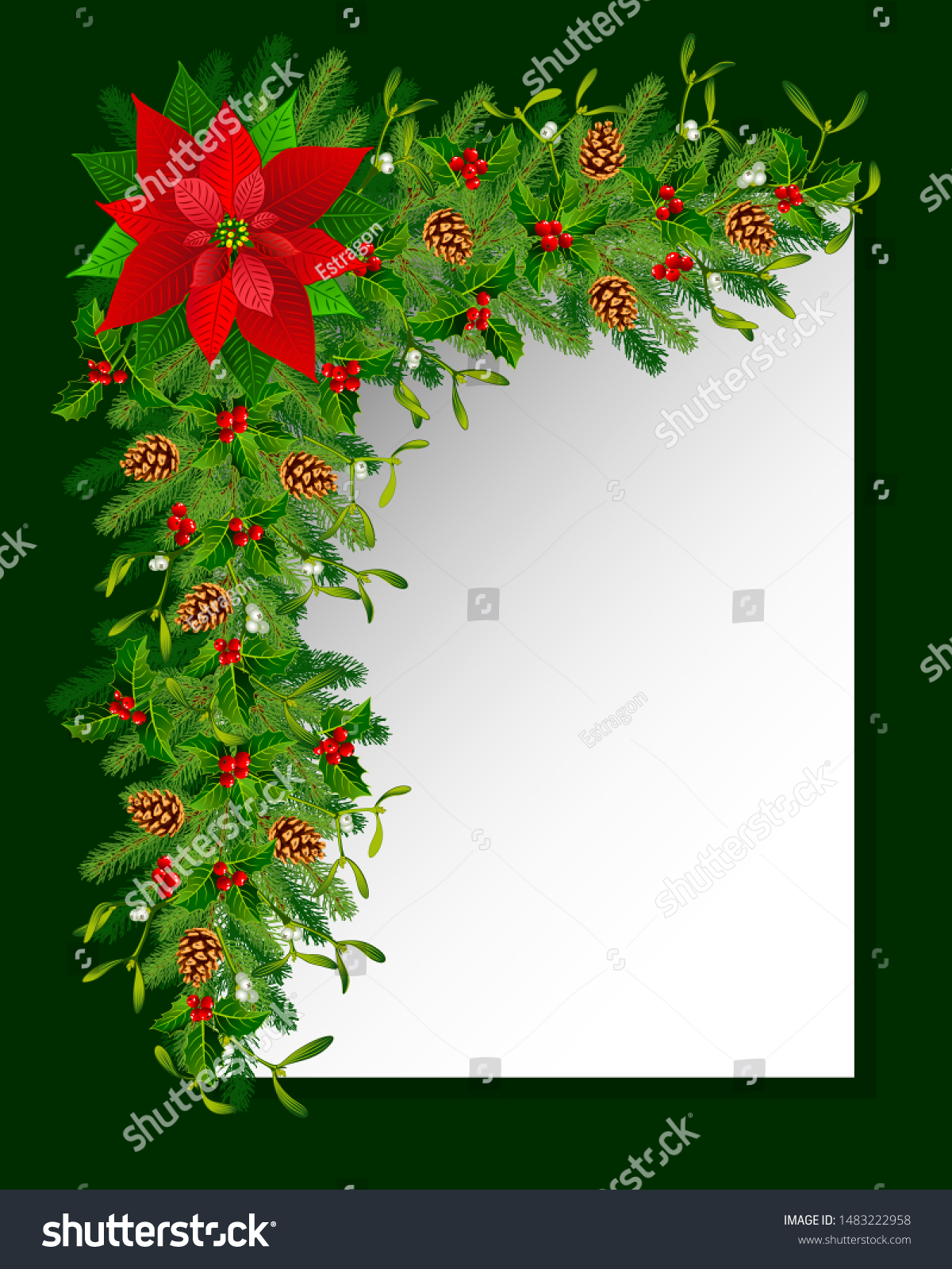 Download Vector Illustration Beautiful Christmas Garland Christmas Stock Vector Royalty Free 1483222958 PSD Mockup Templates