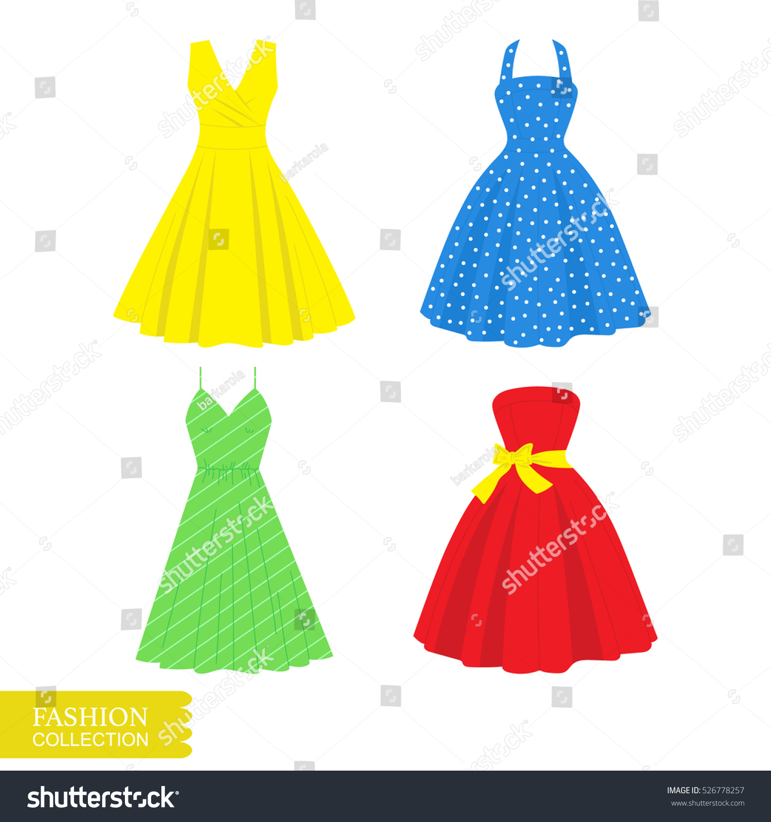 SVG of Vector illustration of a beautiful dress. Flat dress icon. Set of vintage dresses. svg