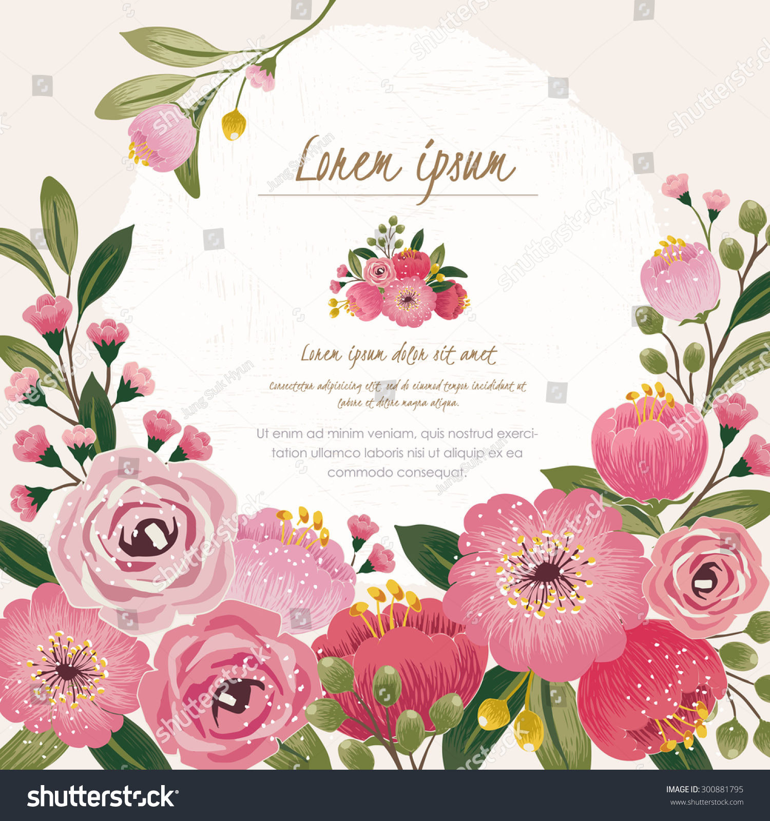 Vector Illustration Beautiful Floral Border Spring Stock Vector ...