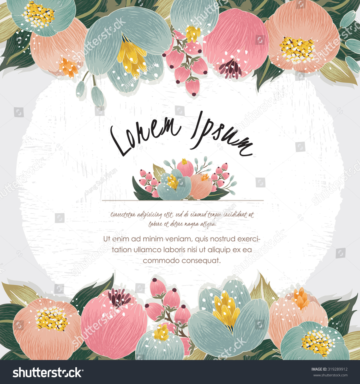 Vector Illustration Beautiful Floral Border Spring Stock Vector ...