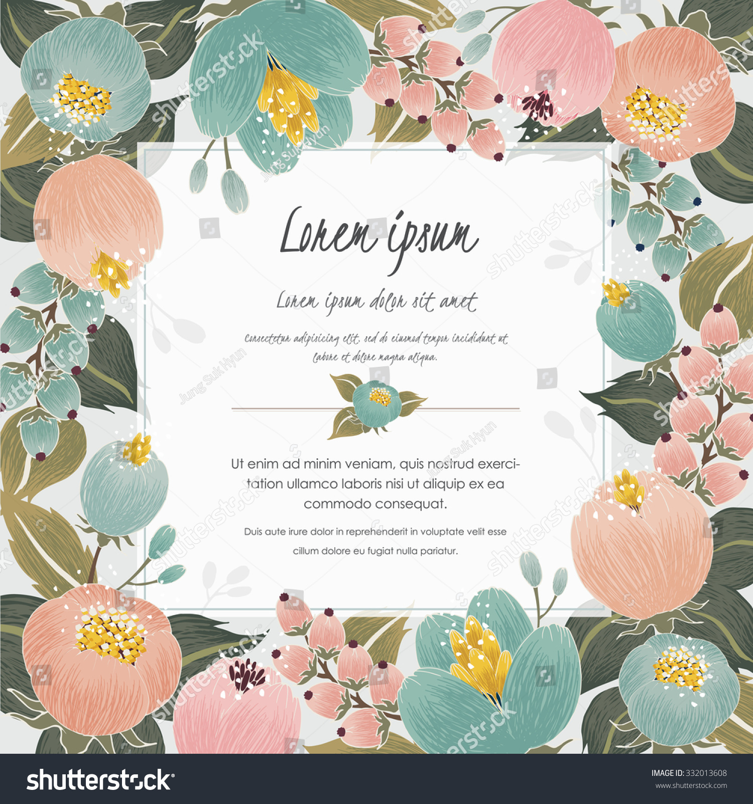 Vector Illustration Beautiful Floral Border Spring Stock Vector ...