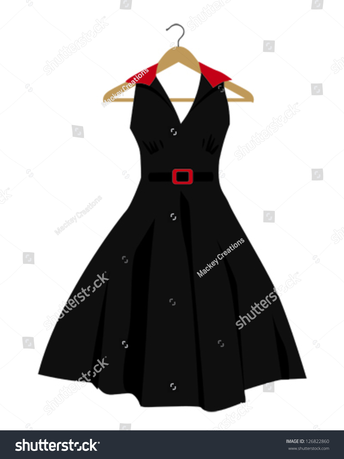 Vector Illustration Of A Black Dress - 126822860 : Shutterstock