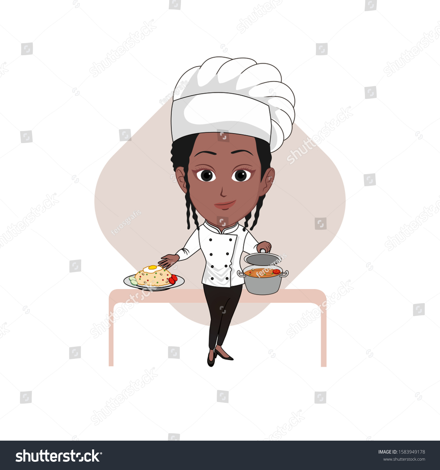 888 Black Female Chef Cartoon Images Stock Photos Vectors Shutterstock