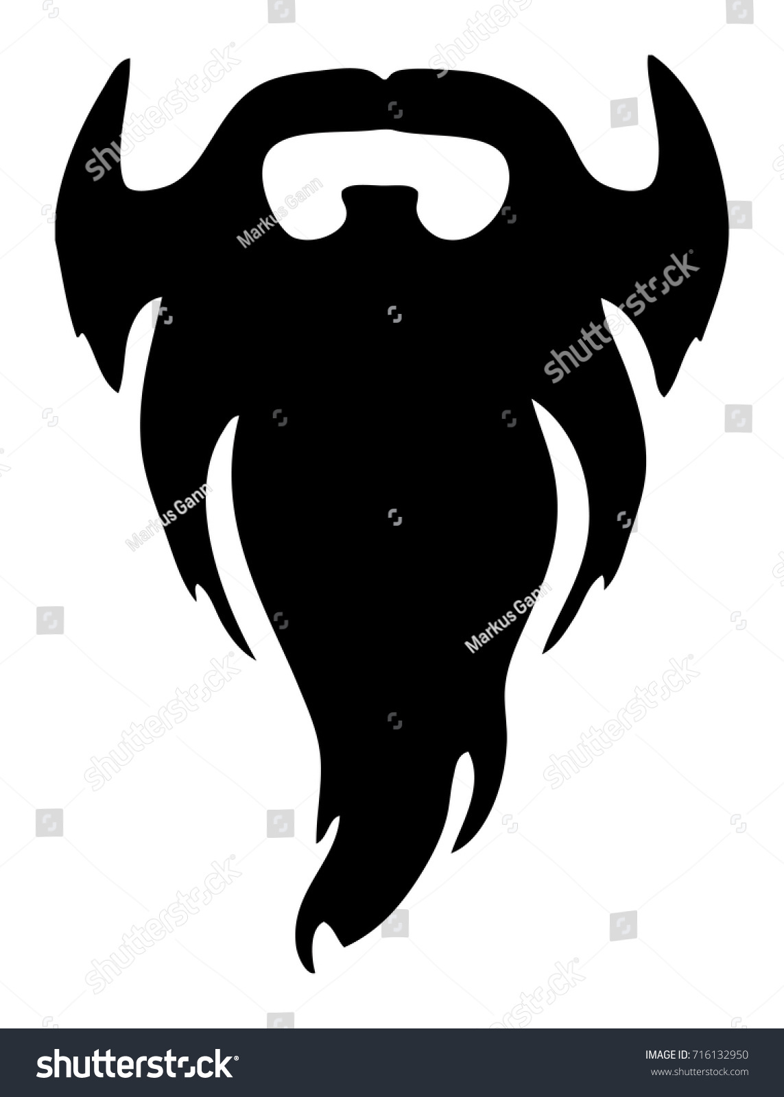 Vector Illustration Black Full Beard Stock Vector (Royalty Free ...