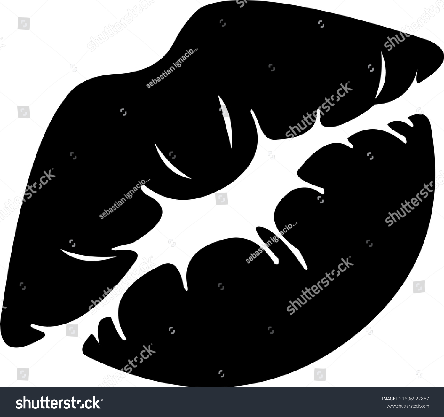 Vector Illustration Black Kiss Mark Stock Vector (Royalty Free) 1806922867