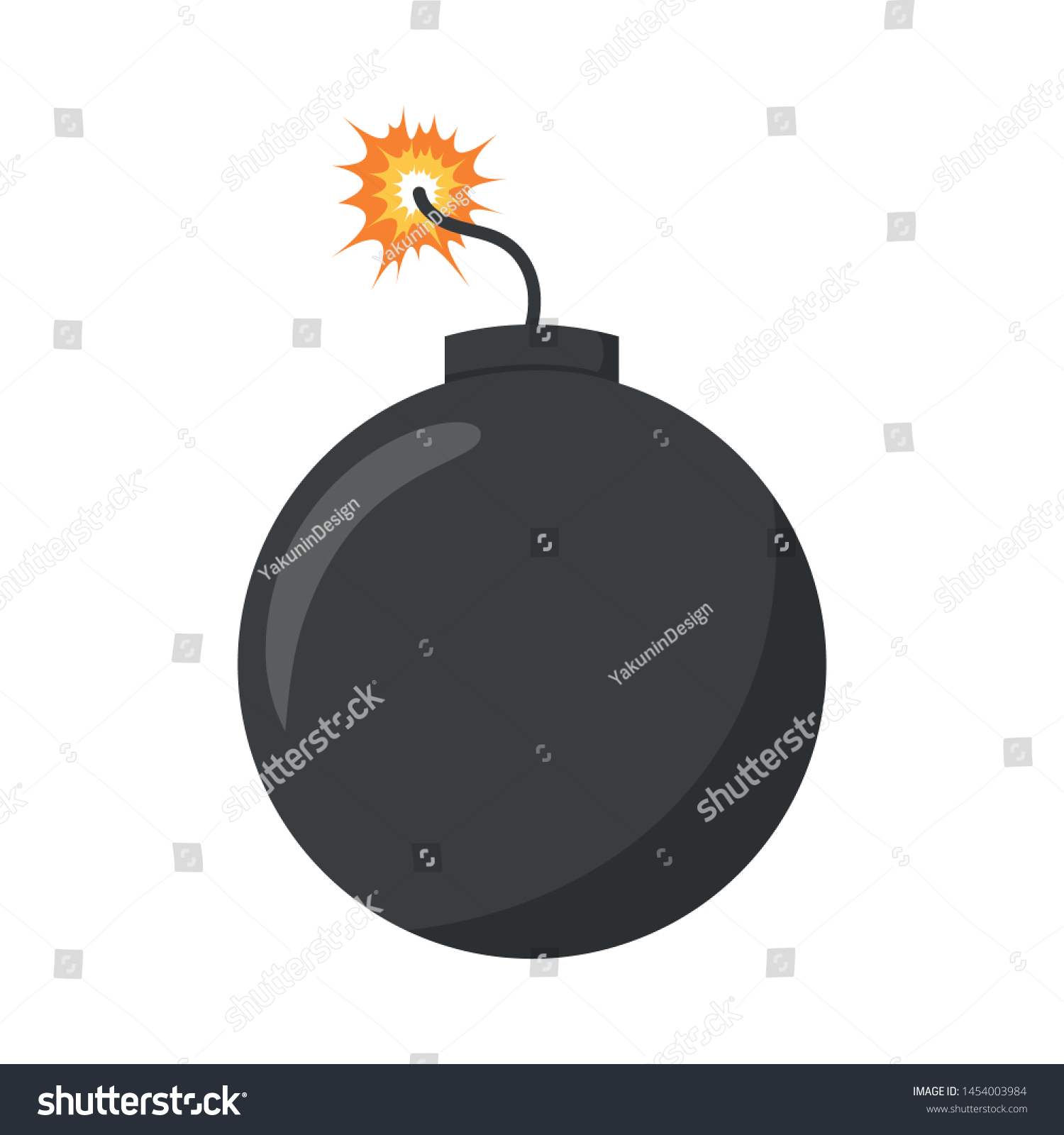 Vector Illustration Bomb Burning Wick Cartoon Stock Vector (Royalty ...