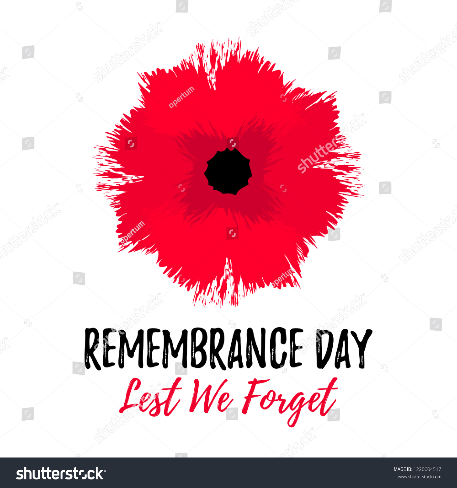 Vector Illustration Bright Poppy Flower Remembrance Stock Vector Royalty Free