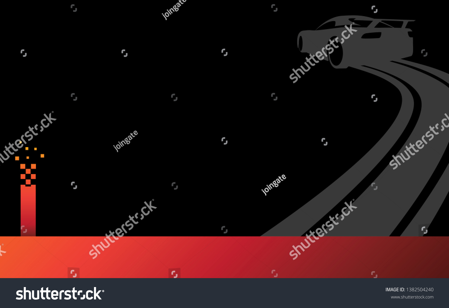 SVG of Vector illustration of a car sliding or drifting on a black background,  svg