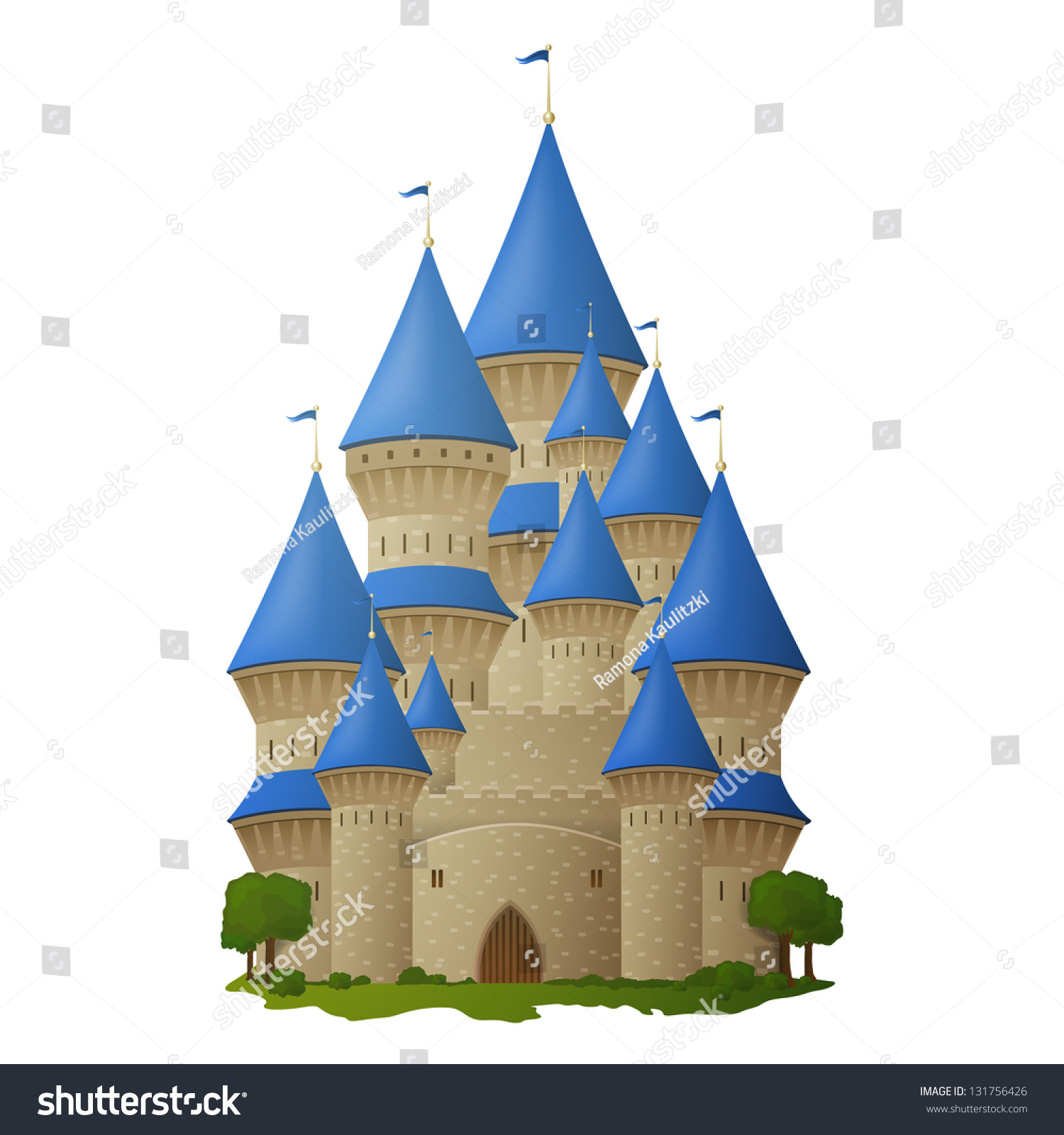 Vector Illustration Cartoon Castle Stock Vector 131756426 - Shutterstock