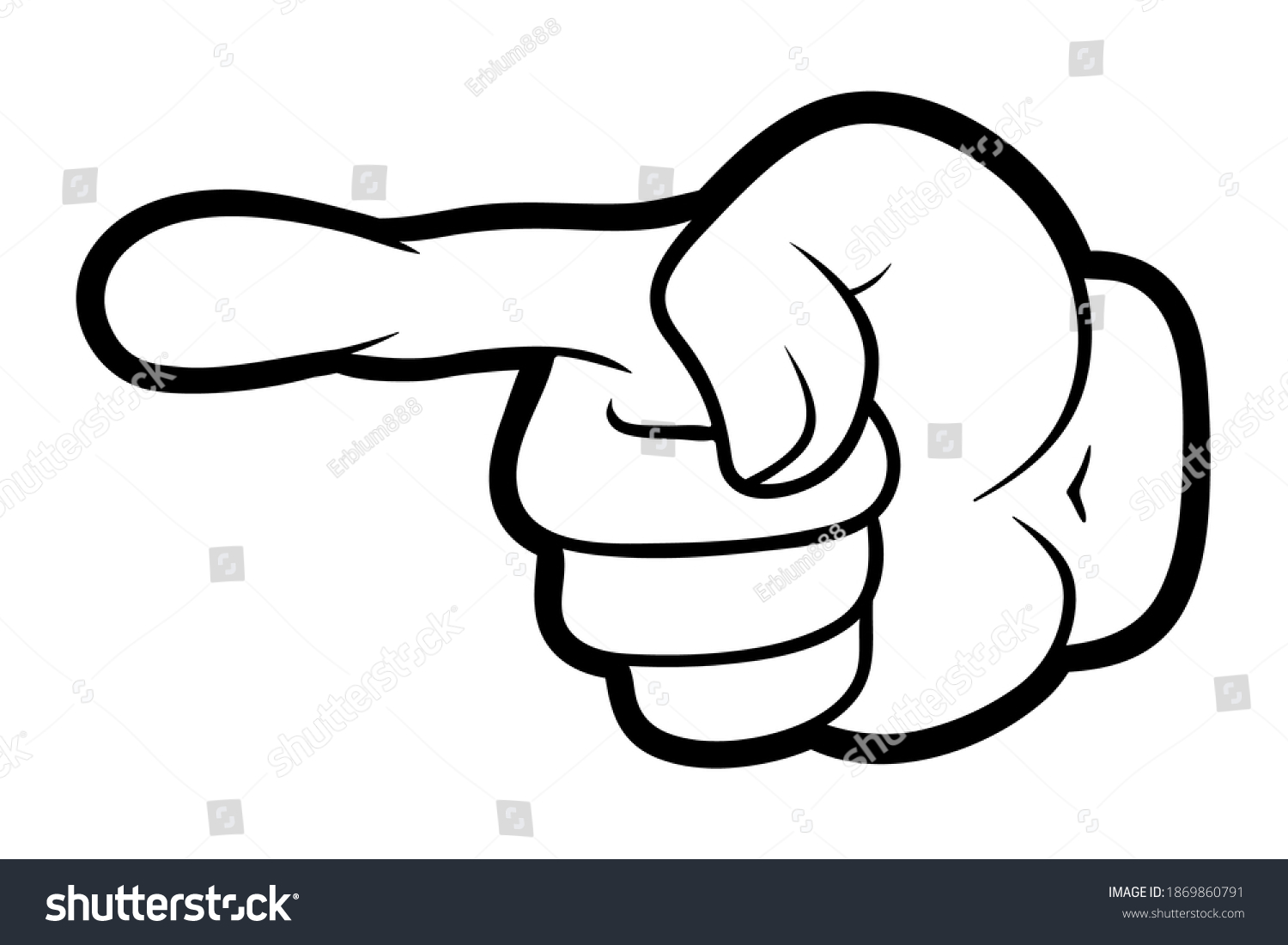 Vector Illustration Cartoon Hand Forefinger Pointer Stock Vector ...