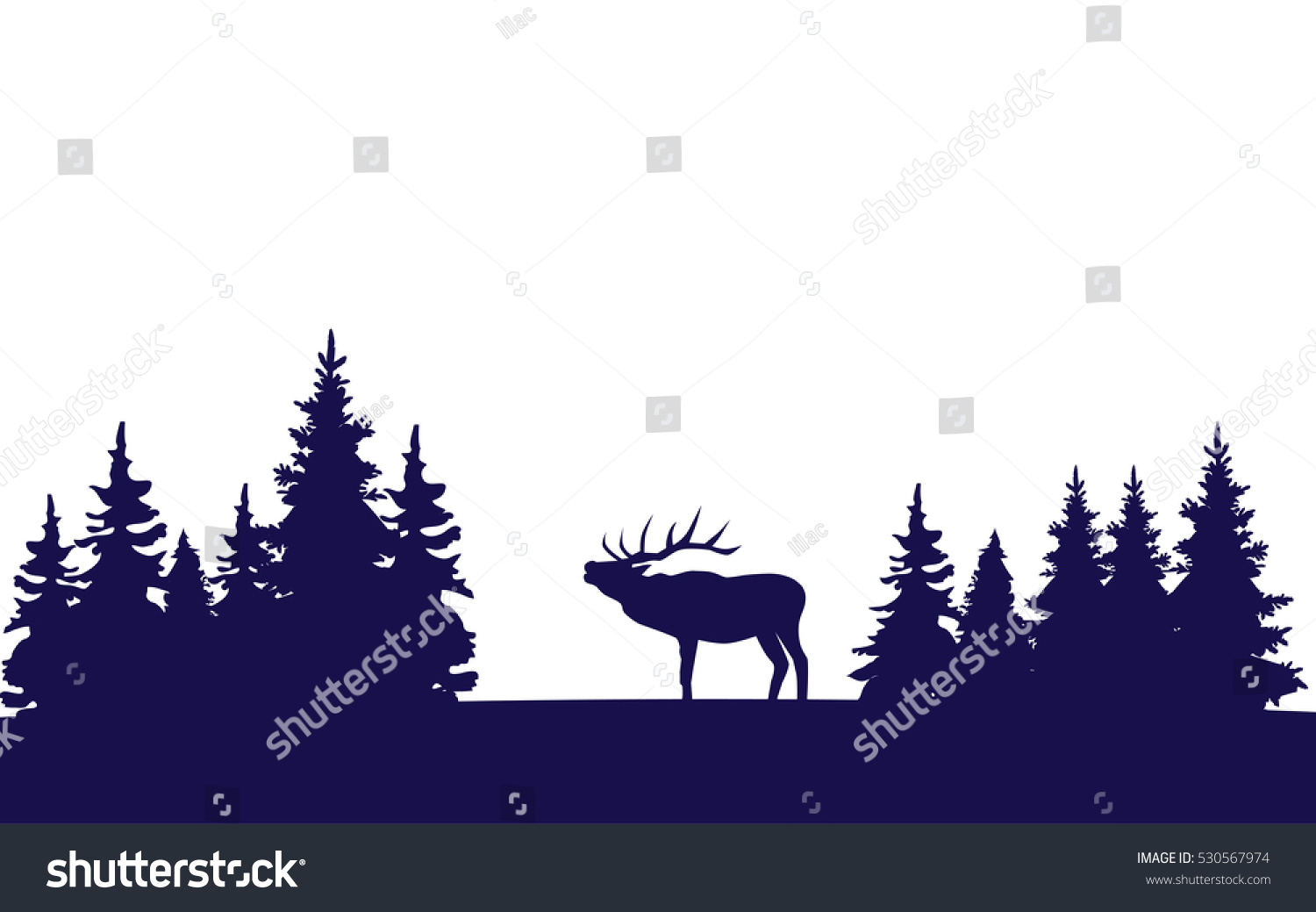 Download Vector Illustration Of A Christmas Deer With Trees ...