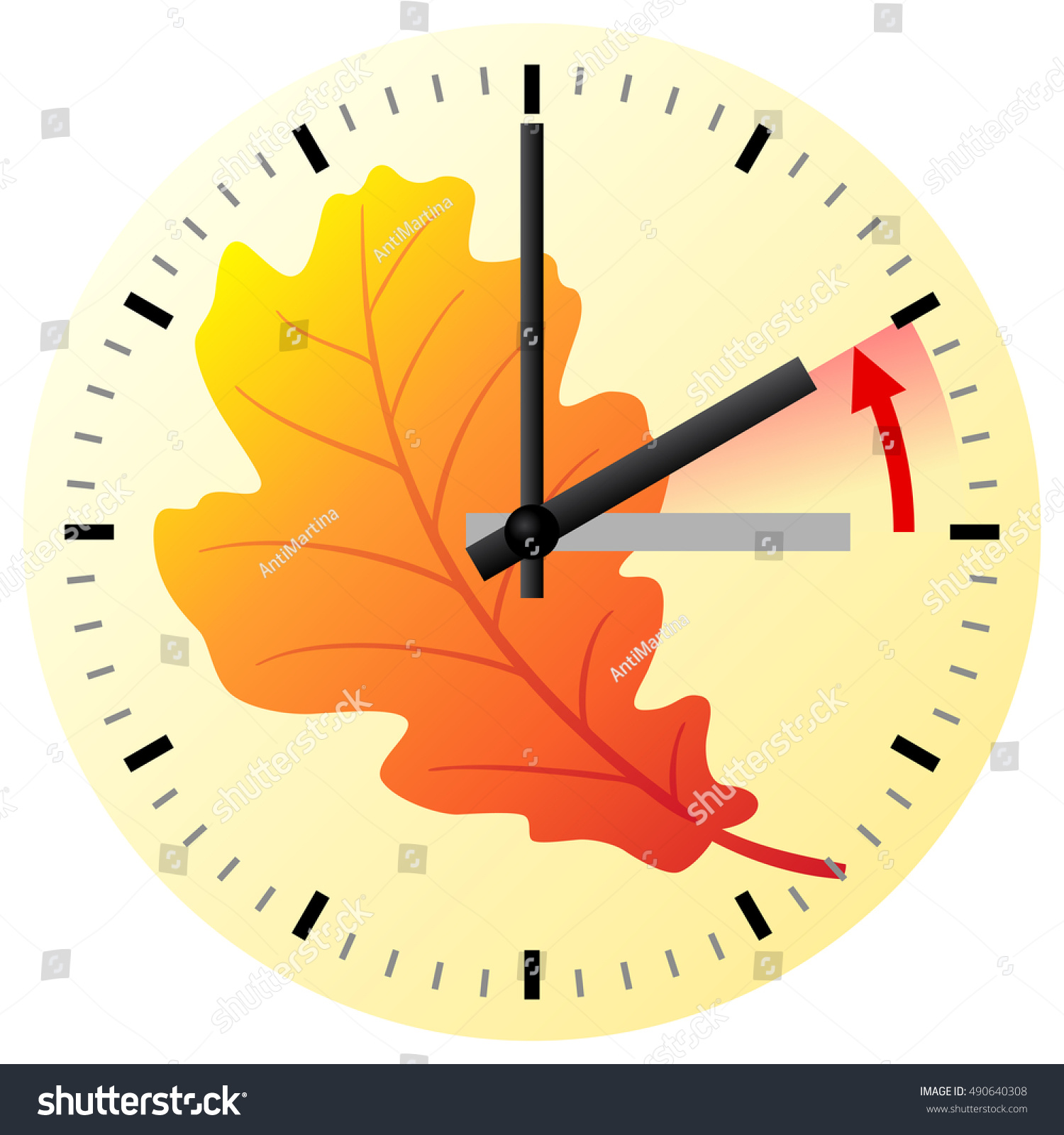 Vector Illustration Clock Return Standard Time daylight Stock Vector