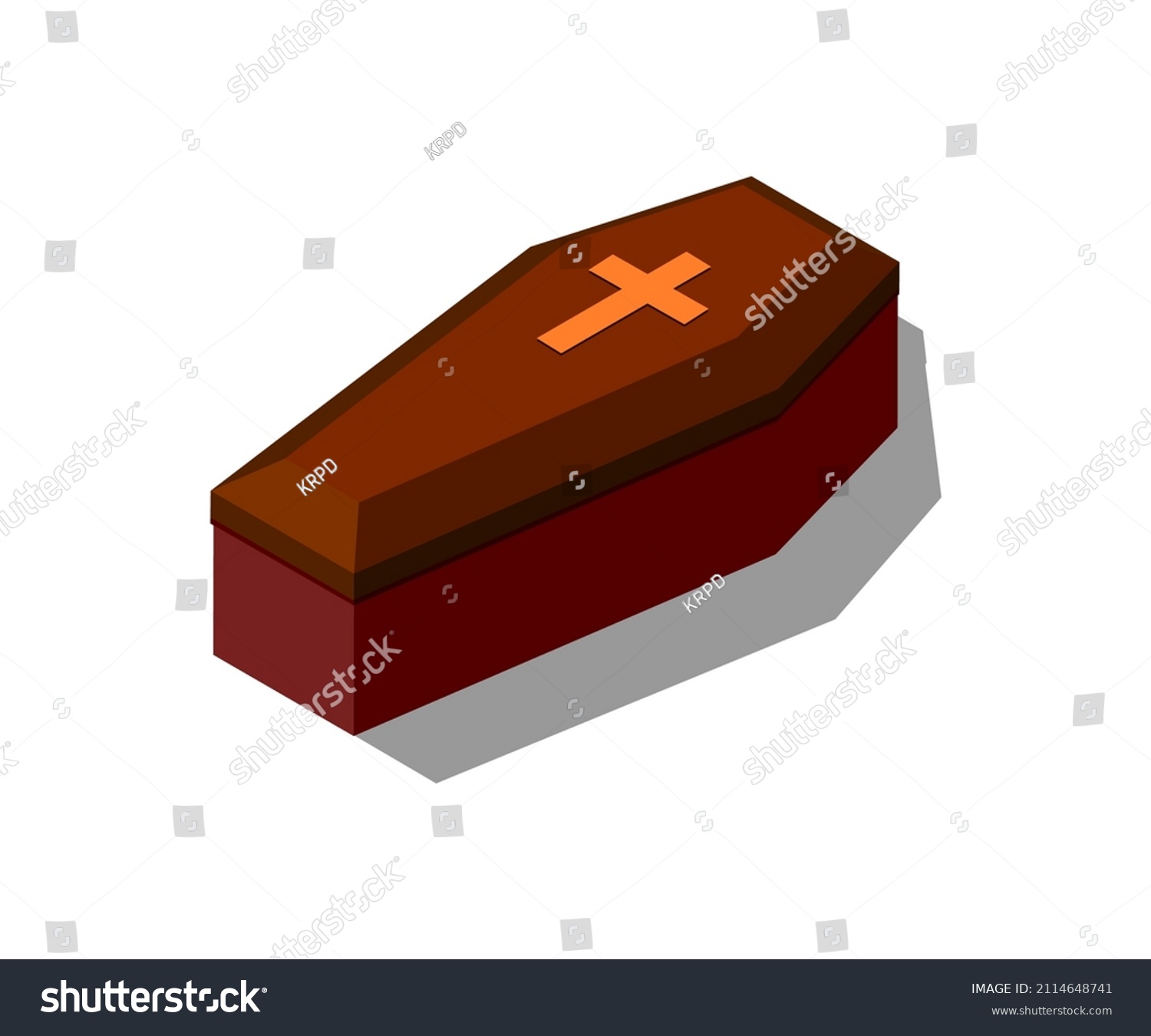 Vector Illustration Coffin Cross On White Stock Vector (Royalty Free ...